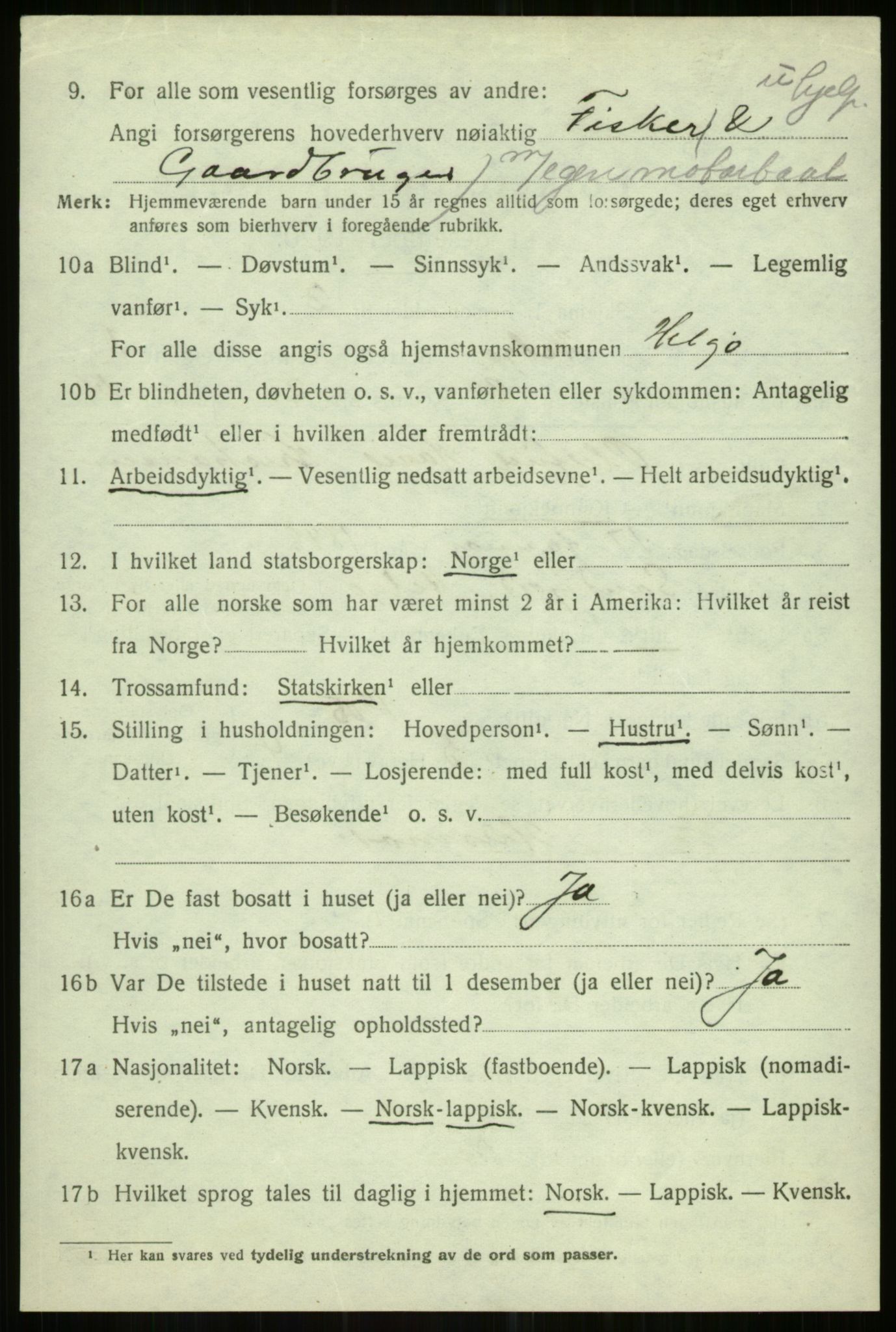 SATØ, Folketelling 1920 for 1935 Helgøy herred, 1920, s. 839
