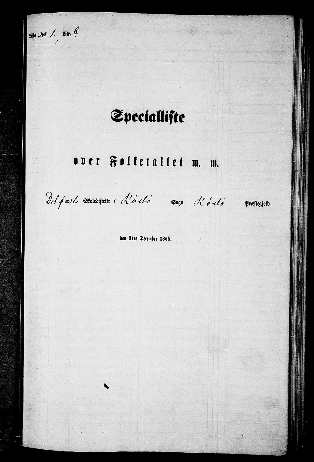 RA, Folketelling 1865 for 1836P Rødøy prestegjeld, 1865, s. 20