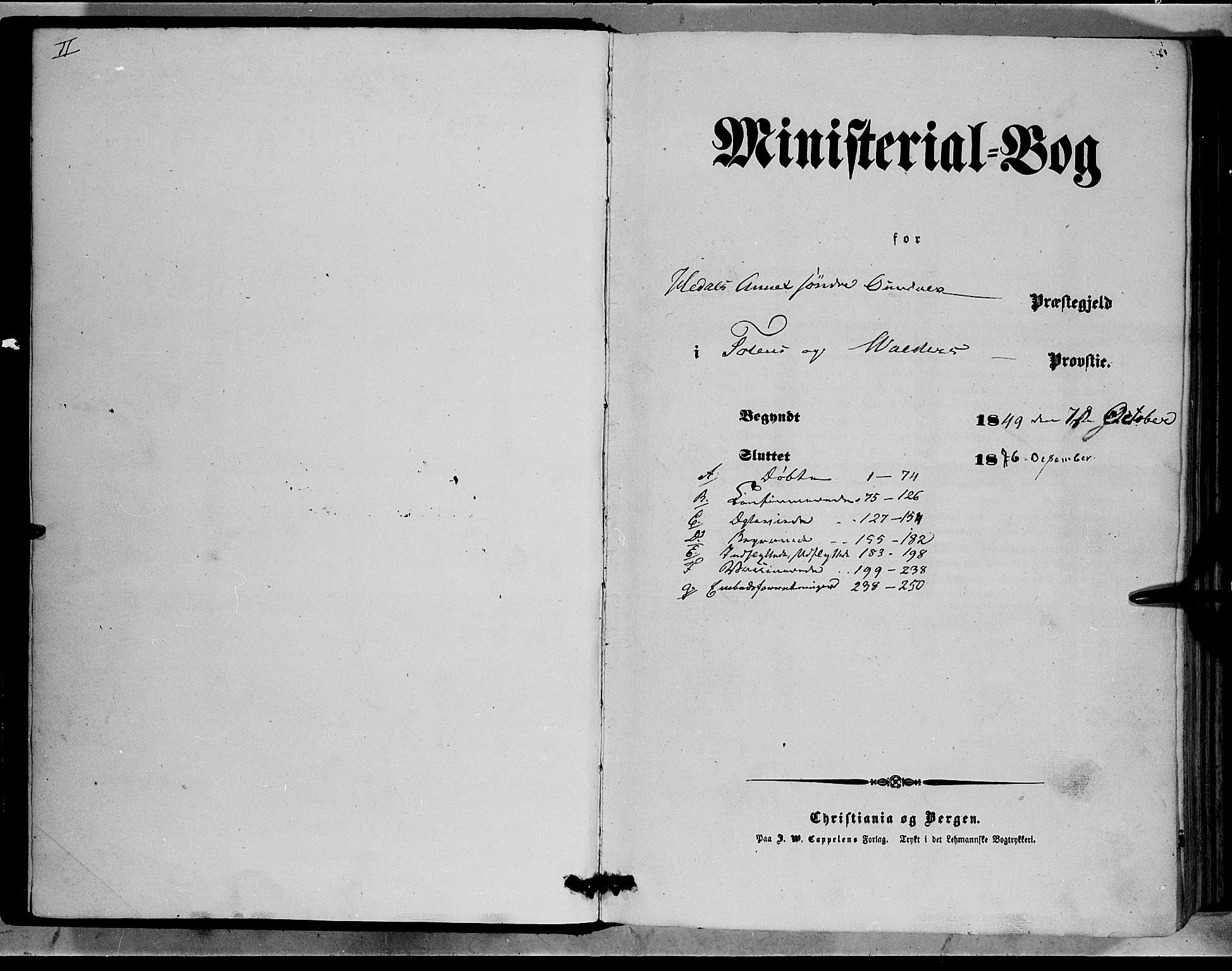 Sør-Aurdal prestekontor, SAH/PREST-128/H/Ha/Haa/L0007: Ministerialbok nr. 7, 1849-1876