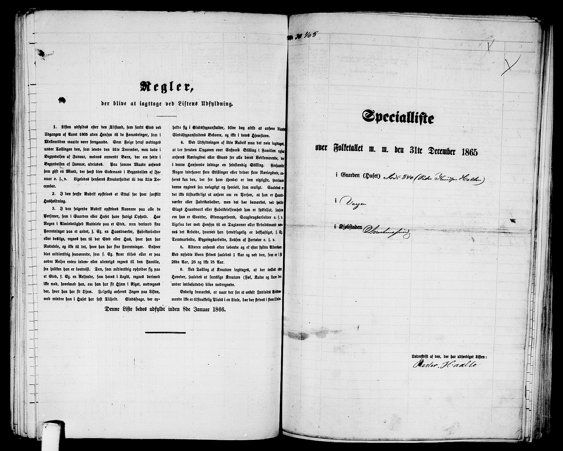 RA, Folketelling 1865 for 1503B Kristiansund prestegjeld, Kristiansund kjøpstad, 1865, s. 825