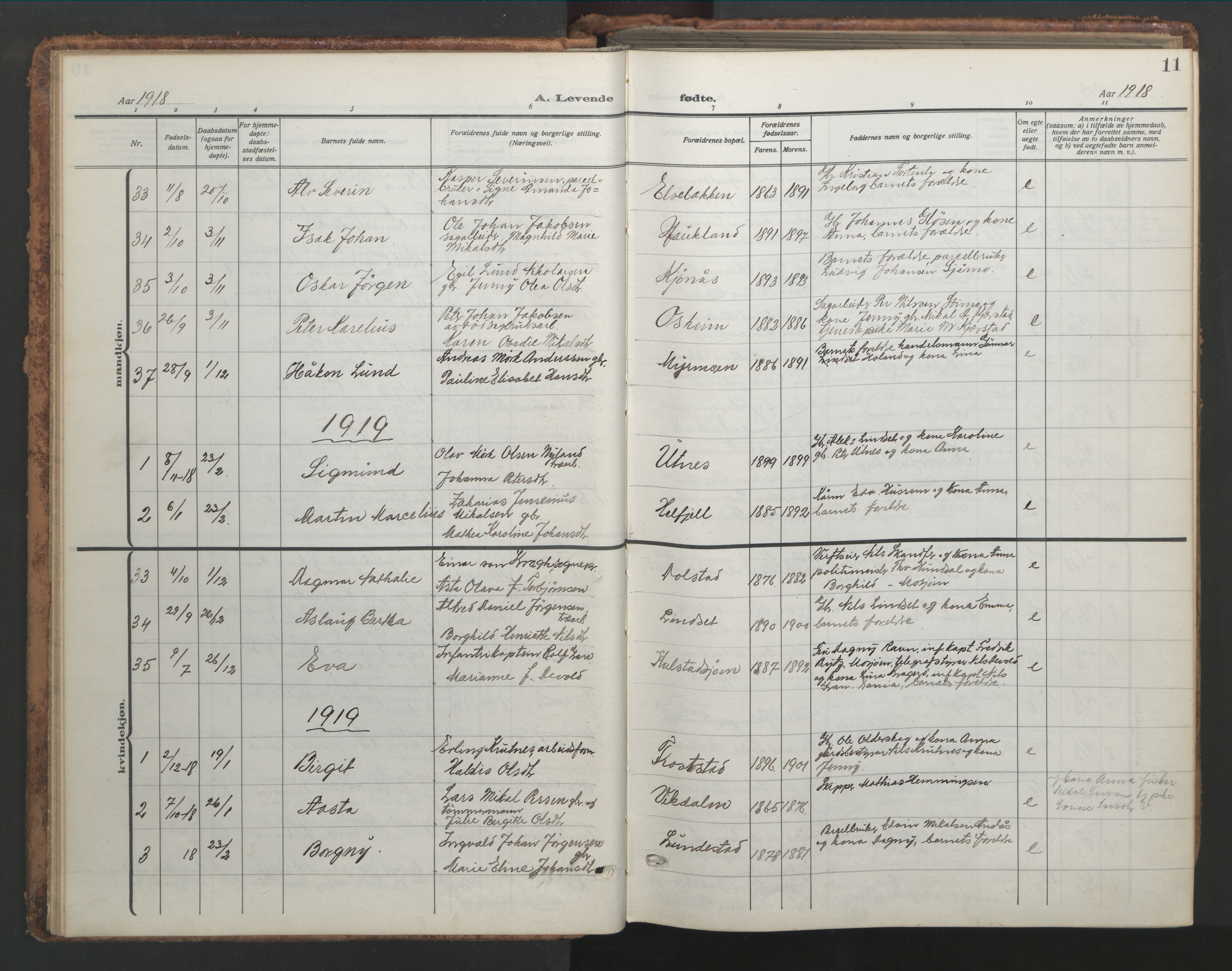 Ministerialprotokoller, klokkerbøker og fødselsregistre - Nordland, AV/SAT-A-1459/820/L0302: Klokkerbok nr. 820C04, 1917-1948, s. 11