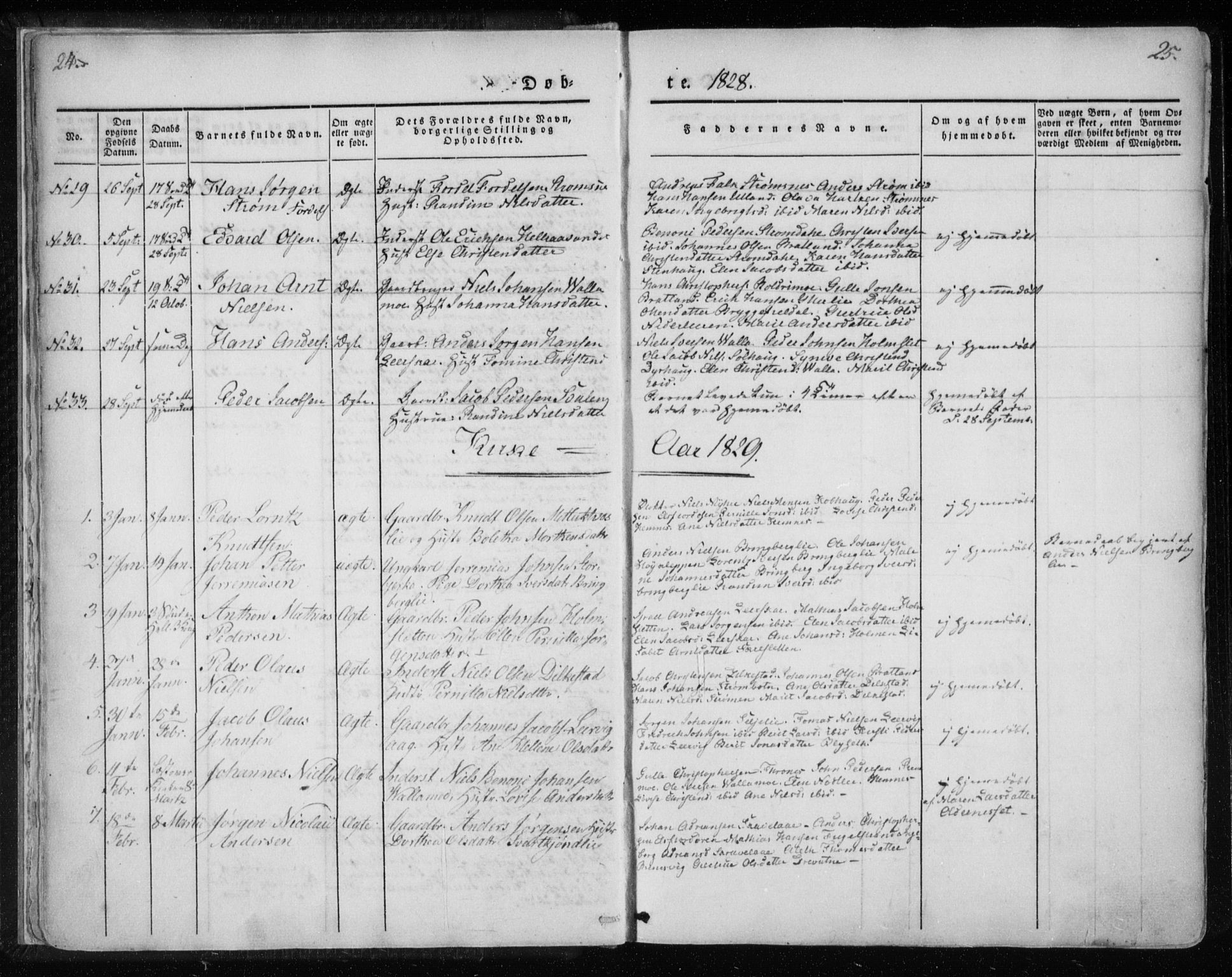 Ministerialprotokoller, klokkerbøker og fødselsregistre - Nordland, AV/SAT-A-1459/825/L0354: Ministerialbok nr. 825A08, 1826-1841, s. 24-25