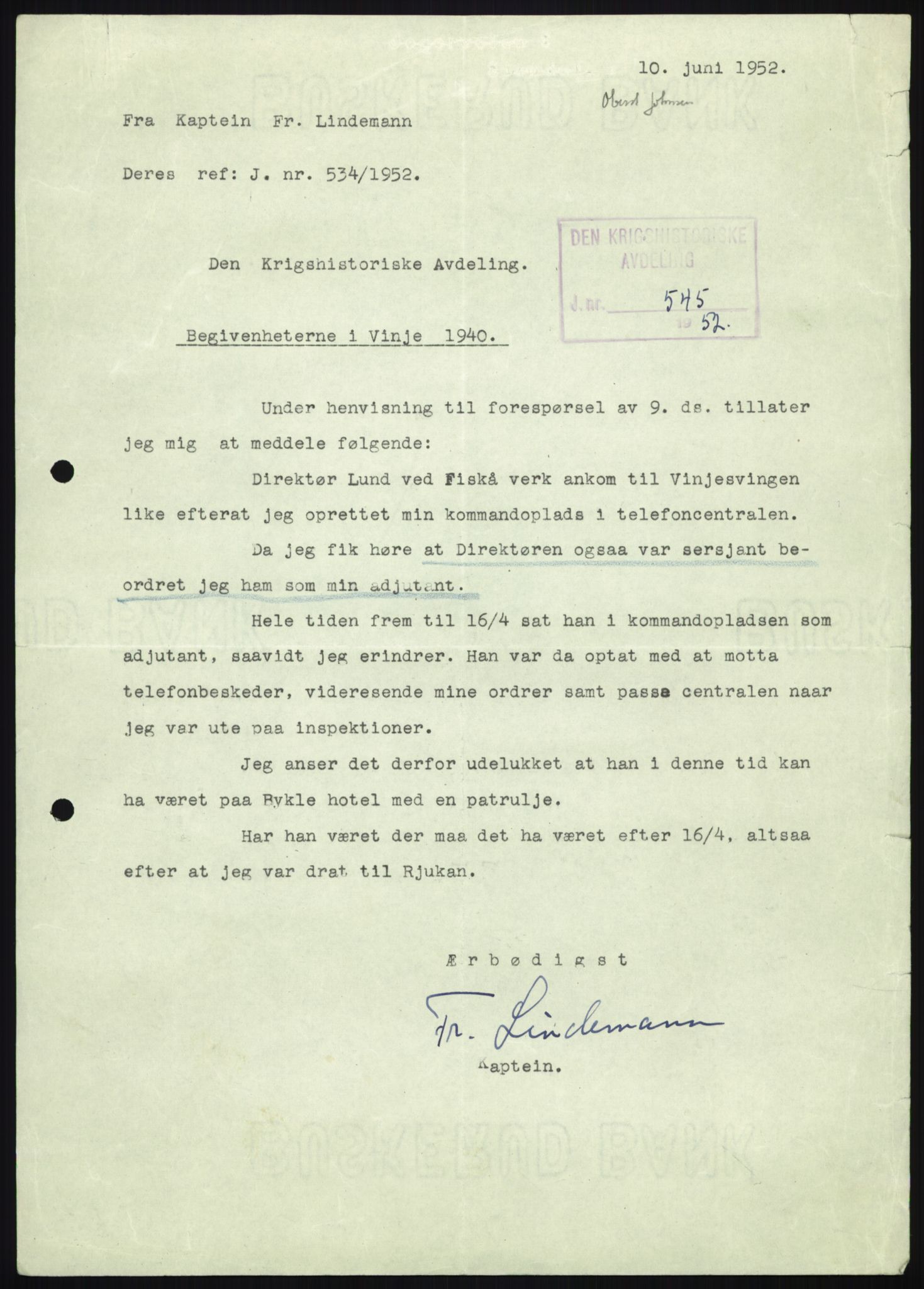 Forsvaret, Forsvarets krigshistoriske avdeling, AV/RA-RAFA-2017/Y/Yb/L0056: II-C-11-136-139  -  1. Divisjon, 1940-1957, s. 1804