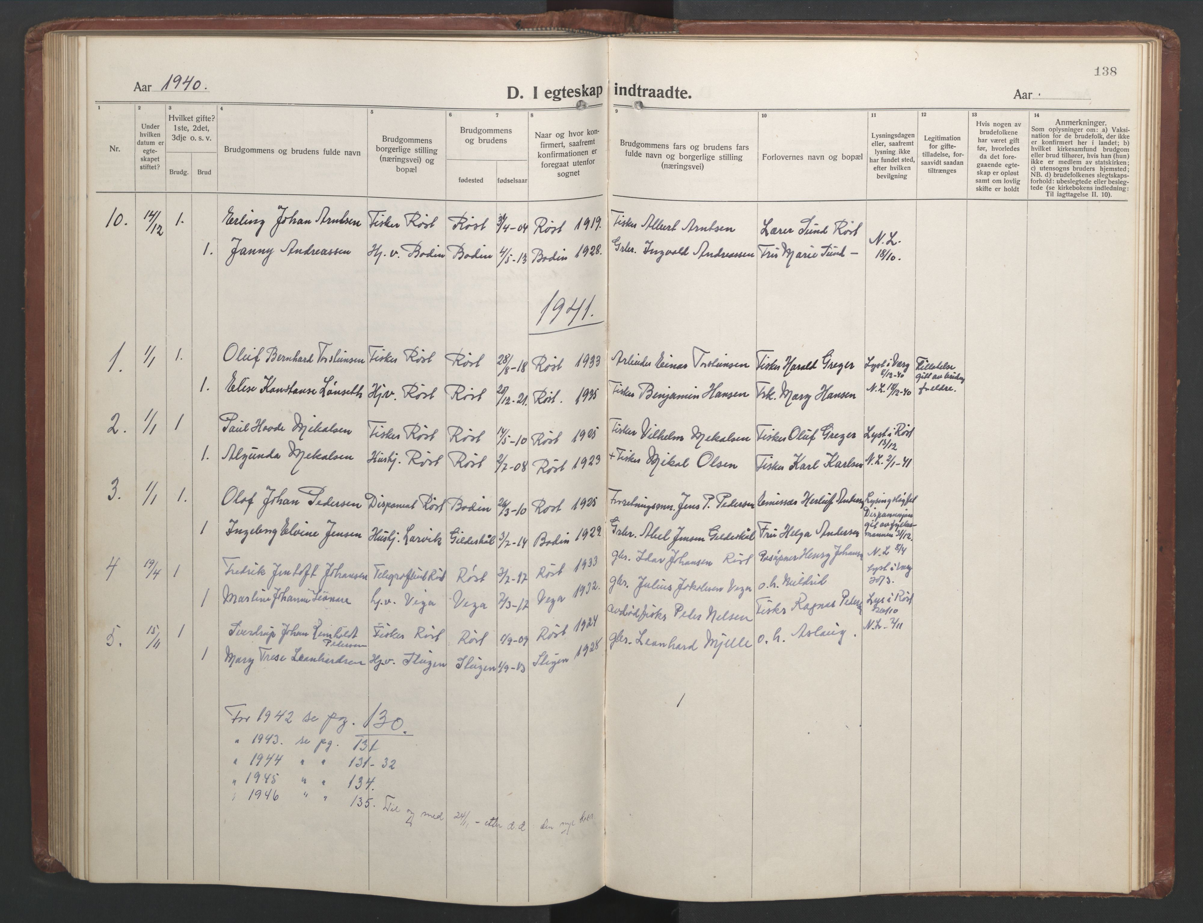 Ministerialprotokoller, klokkerbøker og fødselsregistre - Nordland, AV/SAT-A-1459/808/L0132: Klokkerbok nr. 808C03, 1920-1946, s. 138