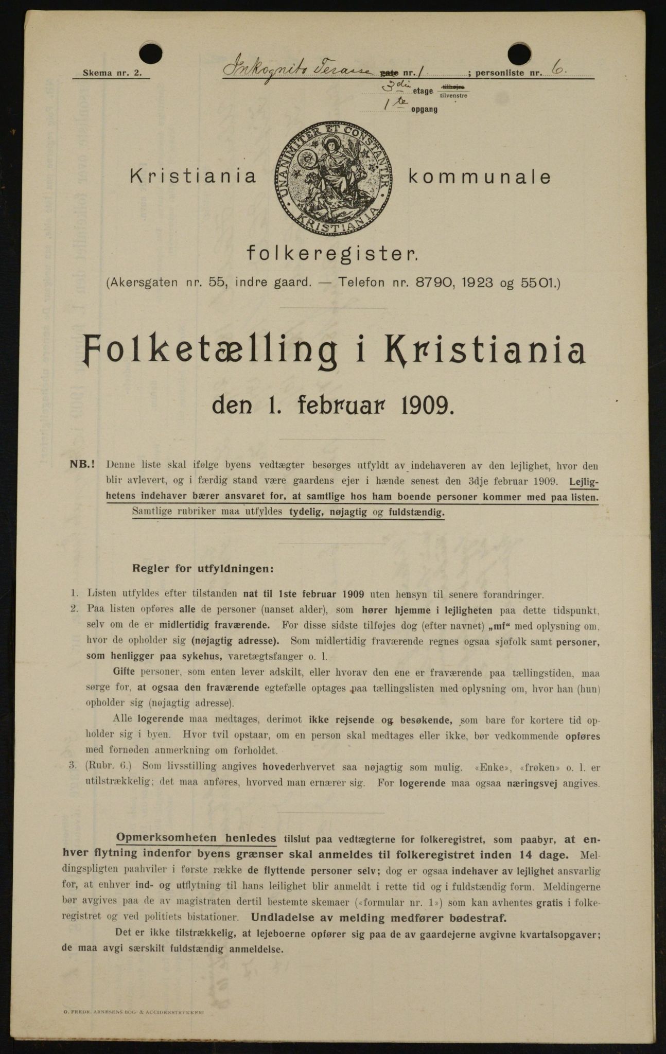 OBA, Kommunal folketelling 1.2.1909 for Kristiania kjøpstad, 1909, s. 40531