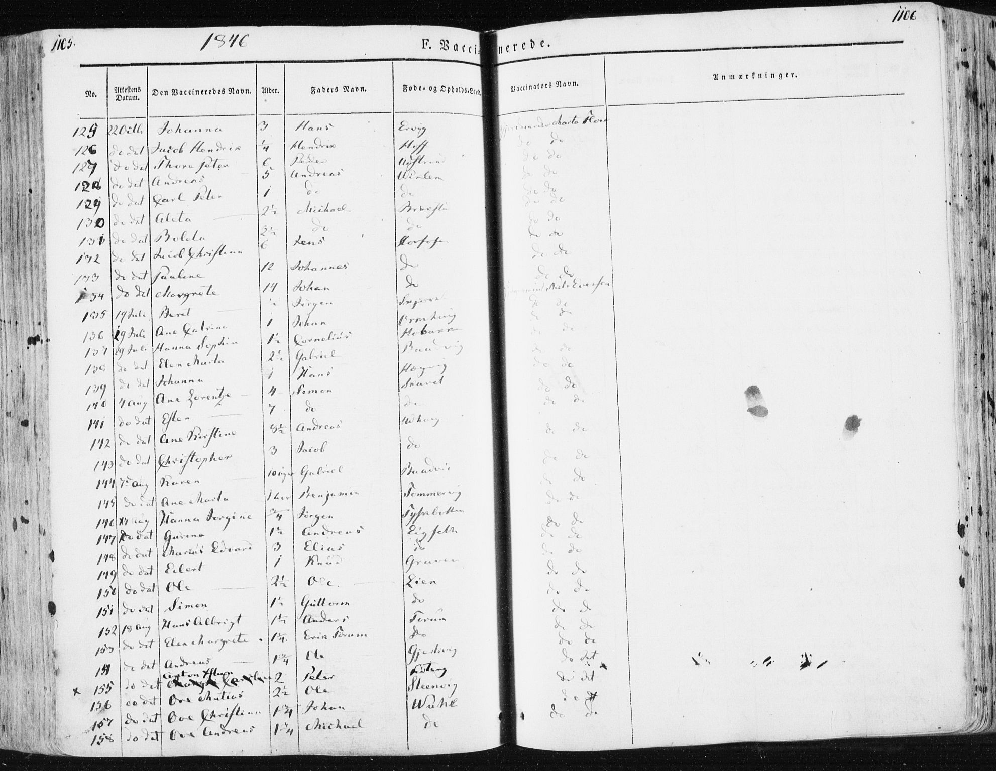 Ministerialprotokoller, klokkerbøker og fødselsregistre - Sør-Trøndelag, SAT/A-1456/659/L0736: Ministerialbok nr. 659A06, 1842-1856, s. 1105-1106