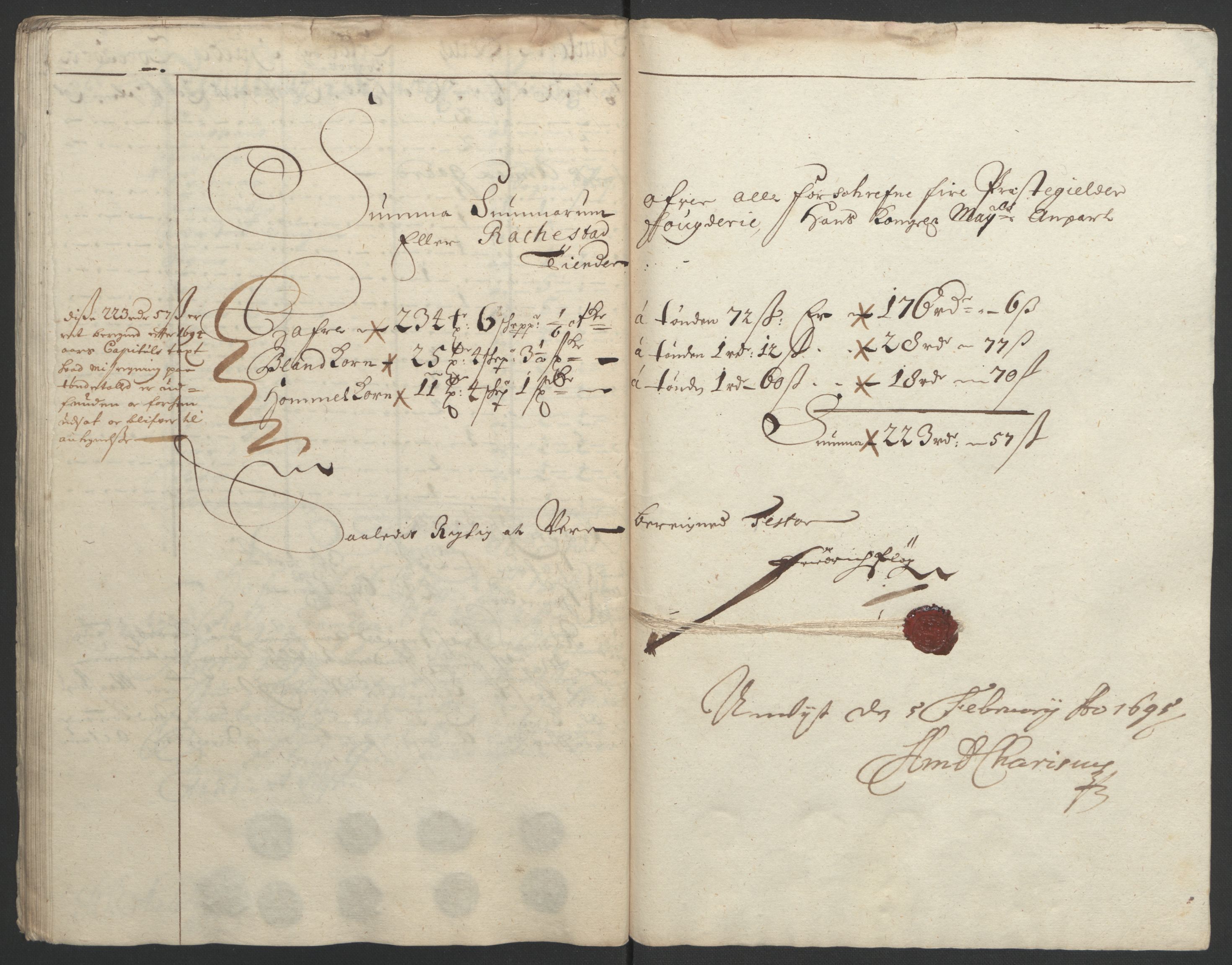 Rentekammeret inntil 1814, Reviderte regnskaper, Fogderegnskap, AV/RA-EA-4092/R07/L0284: Fogderegnskap Rakkestad, Heggen og Frøland, 1694, s. 60