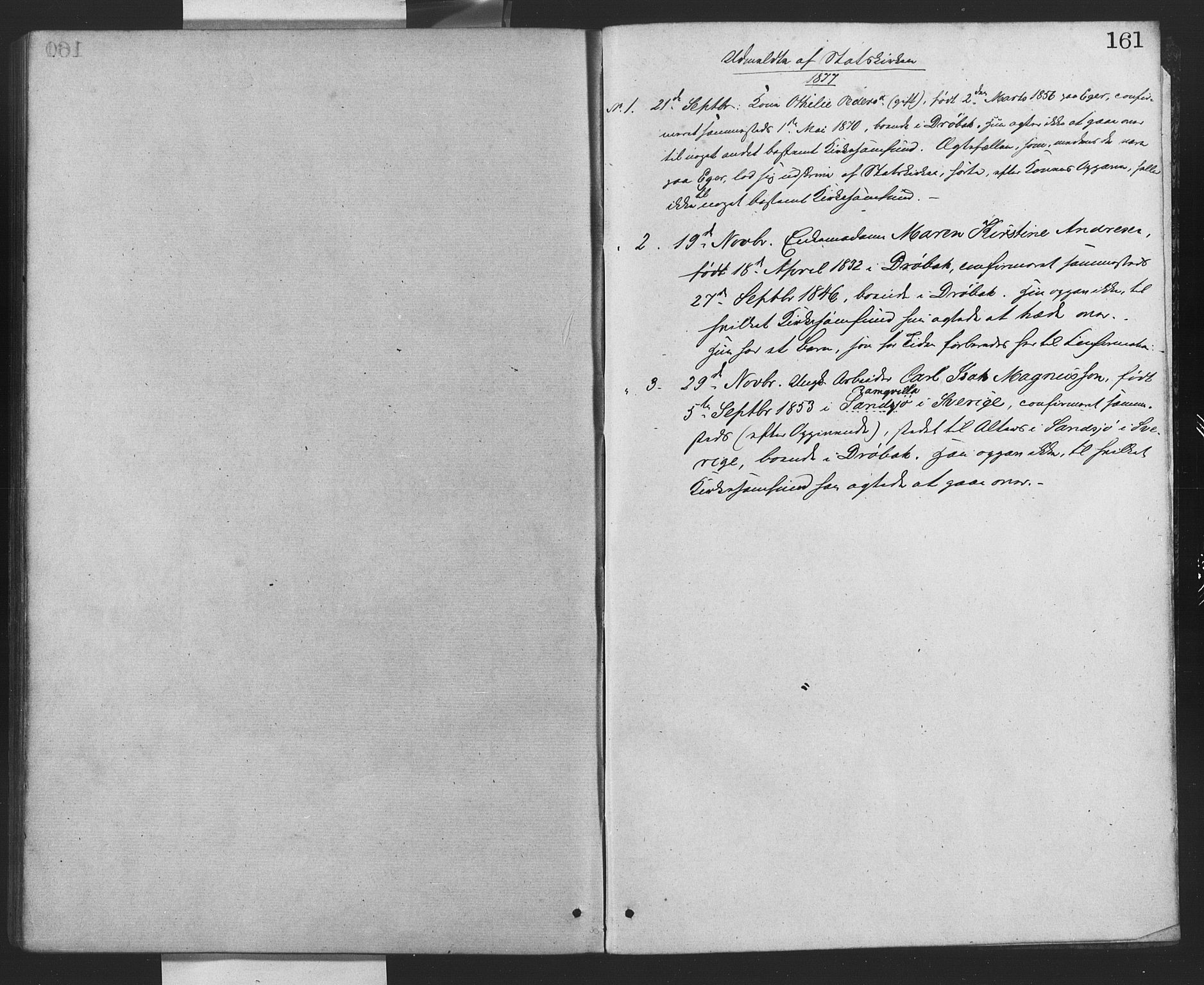 Drøbak prestekontor Kirkebøker, AV/SAO-A-10142a/F/Fa/L0003: Ministerialbok nr. I 3, 1871-1877, s. 161