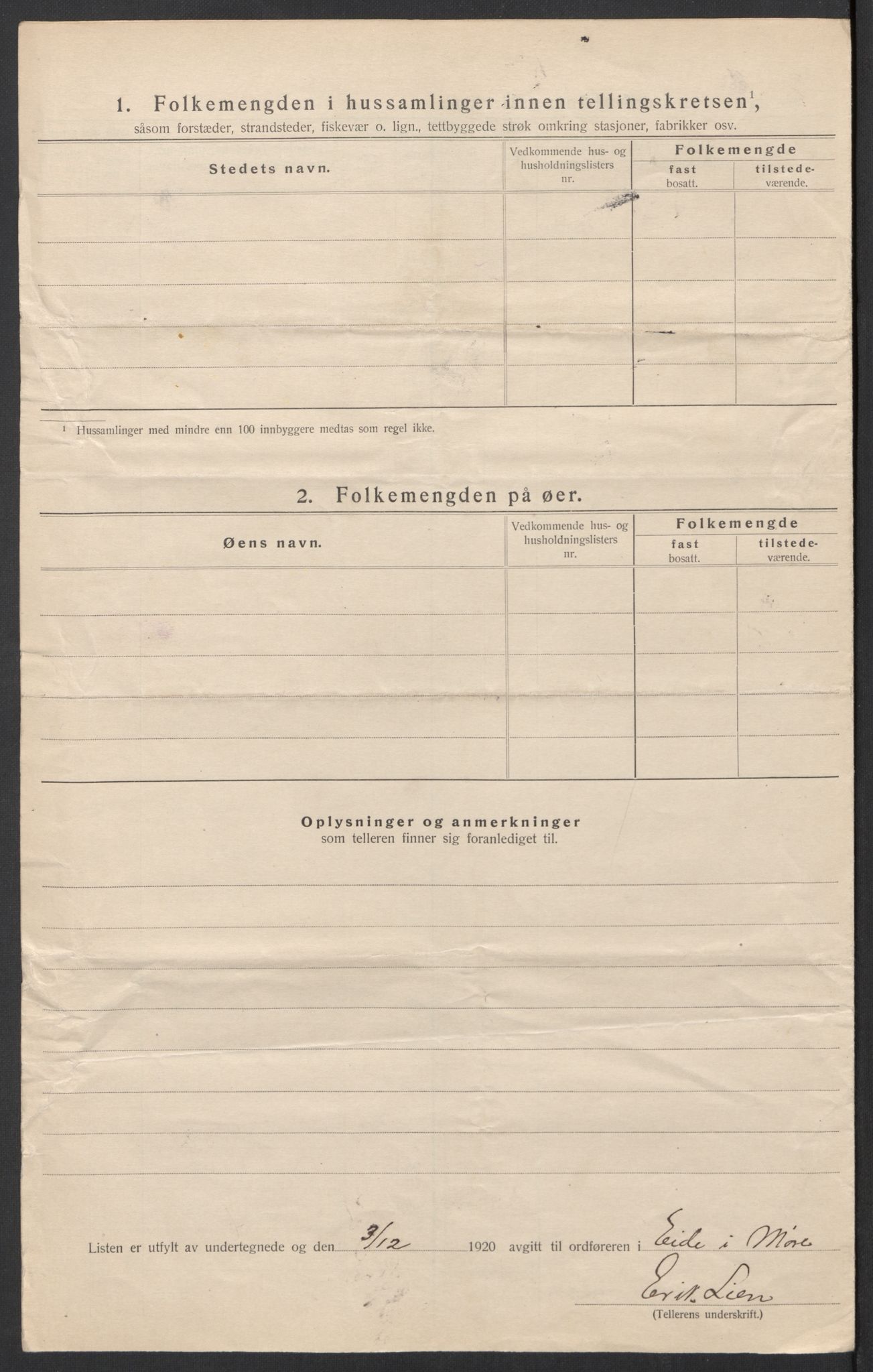 SAT, Folketelling 1920 for 1551 Eide herred, 1920, s. 11