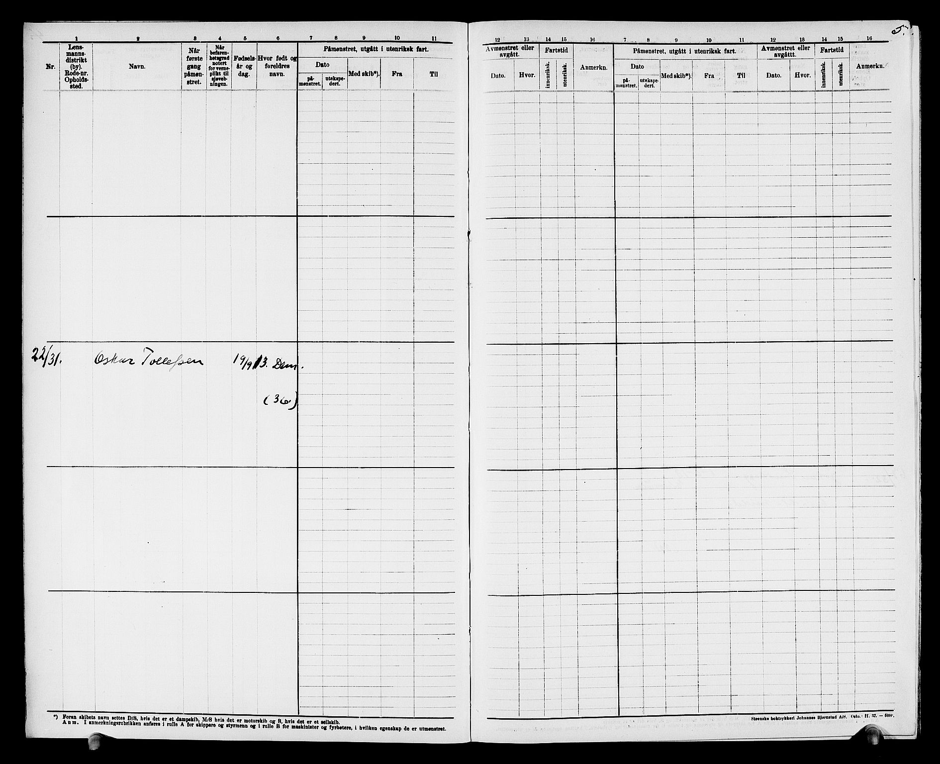 Drammen innrulleringsdistrikt, SAKO/A-781/F/Fd/L0006: Midlertidige patenter, 1930-1947, s. 6