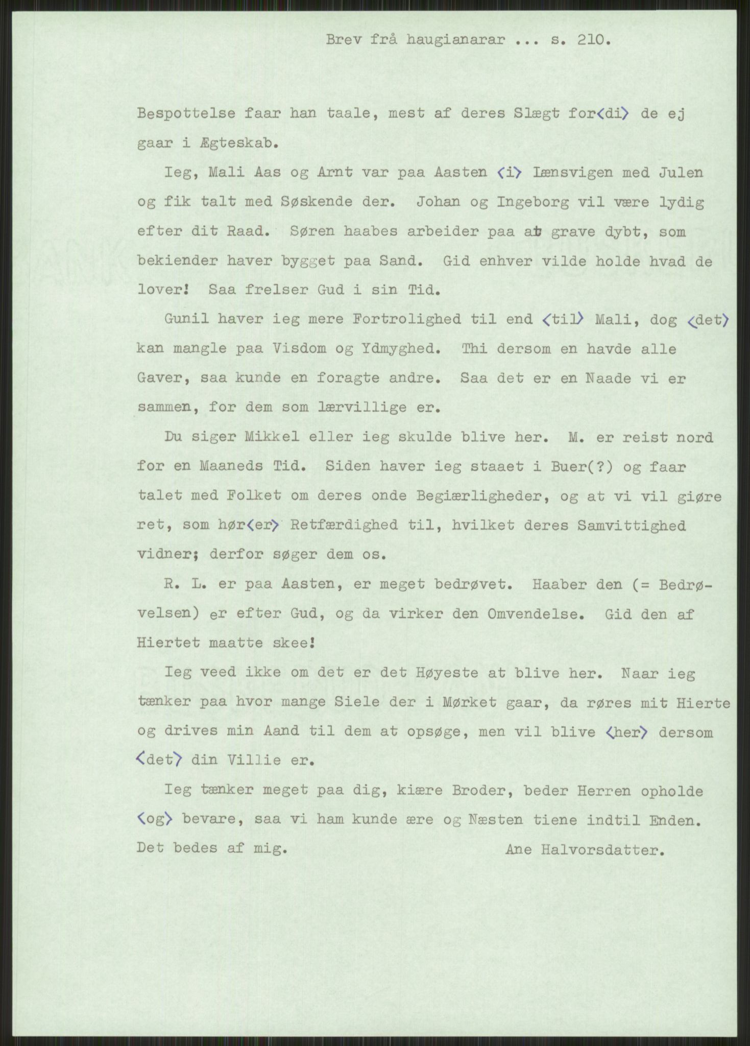 Samlinger til kildeutgivelse, Haugianerbrev, AV/RA-EA-6834/F/L0001: Haugianerbrev I: 1760-1804, 1760-1804, s. 210