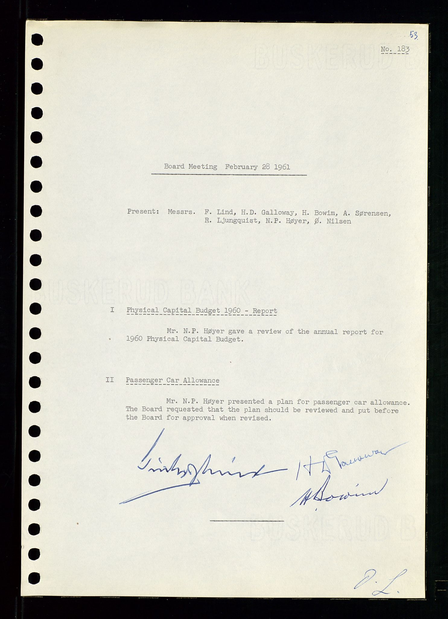 Pa 0982 - Esso Norge A/S, SAST/A-100448/A/Aa/L0001/0002: Den administrerende direksjon Board minutes (styrereferater) / Den administrerende direksjon Board minutes (styrereferater), 1960-1961, s. 100