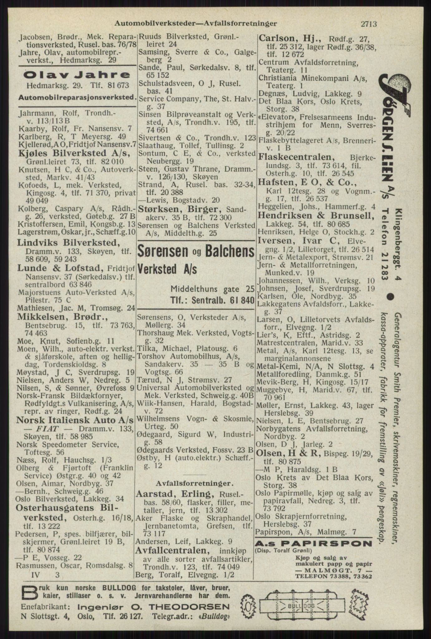 Kristiania/Oslo adressebok, PUBL/-, 1941, s. 2713