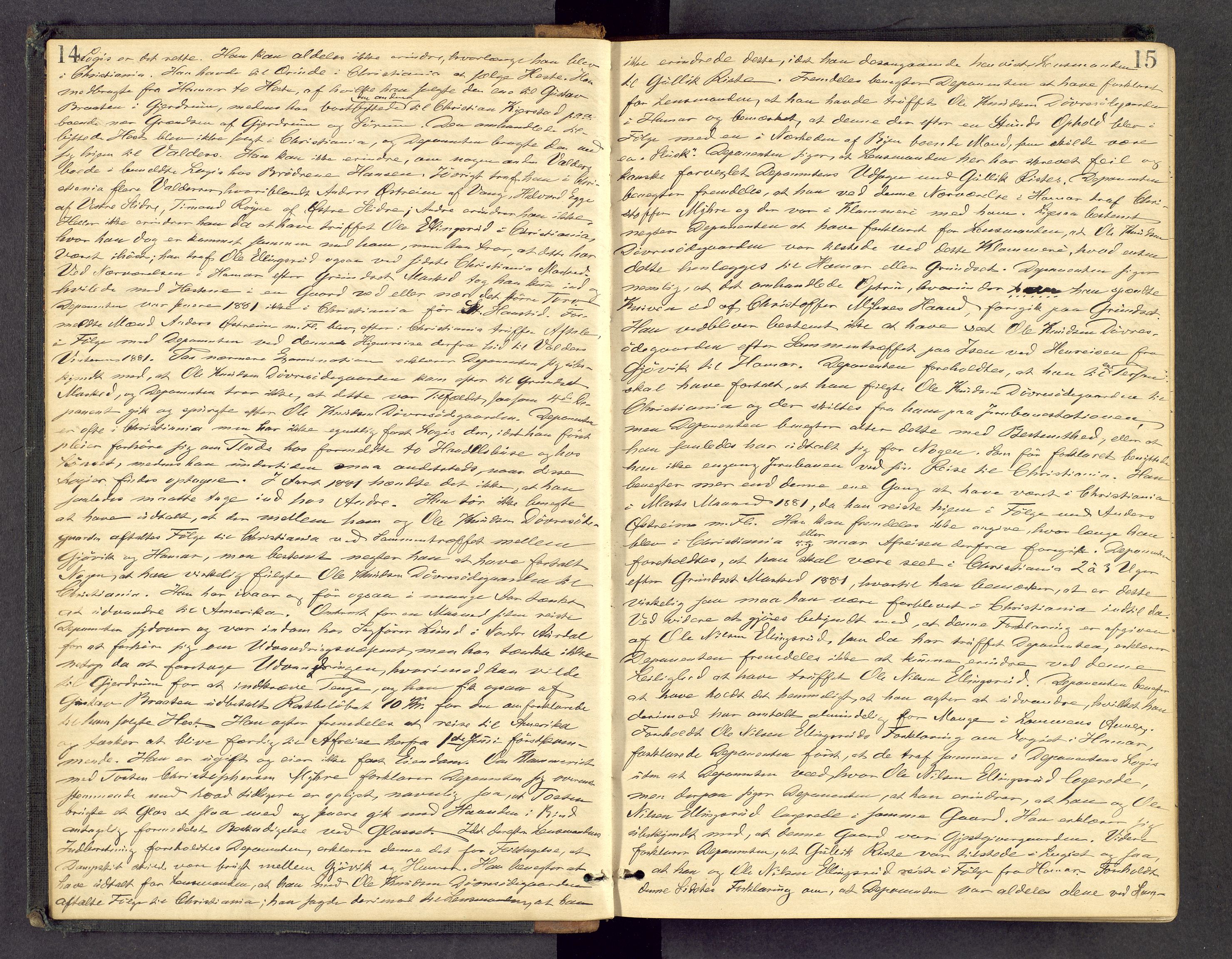 Valdres sorenskriveri, AV/SAH-TING-016/G/Gc/L0022: Ekstrarettsprotokoll, 1882-1896, s. 14-15