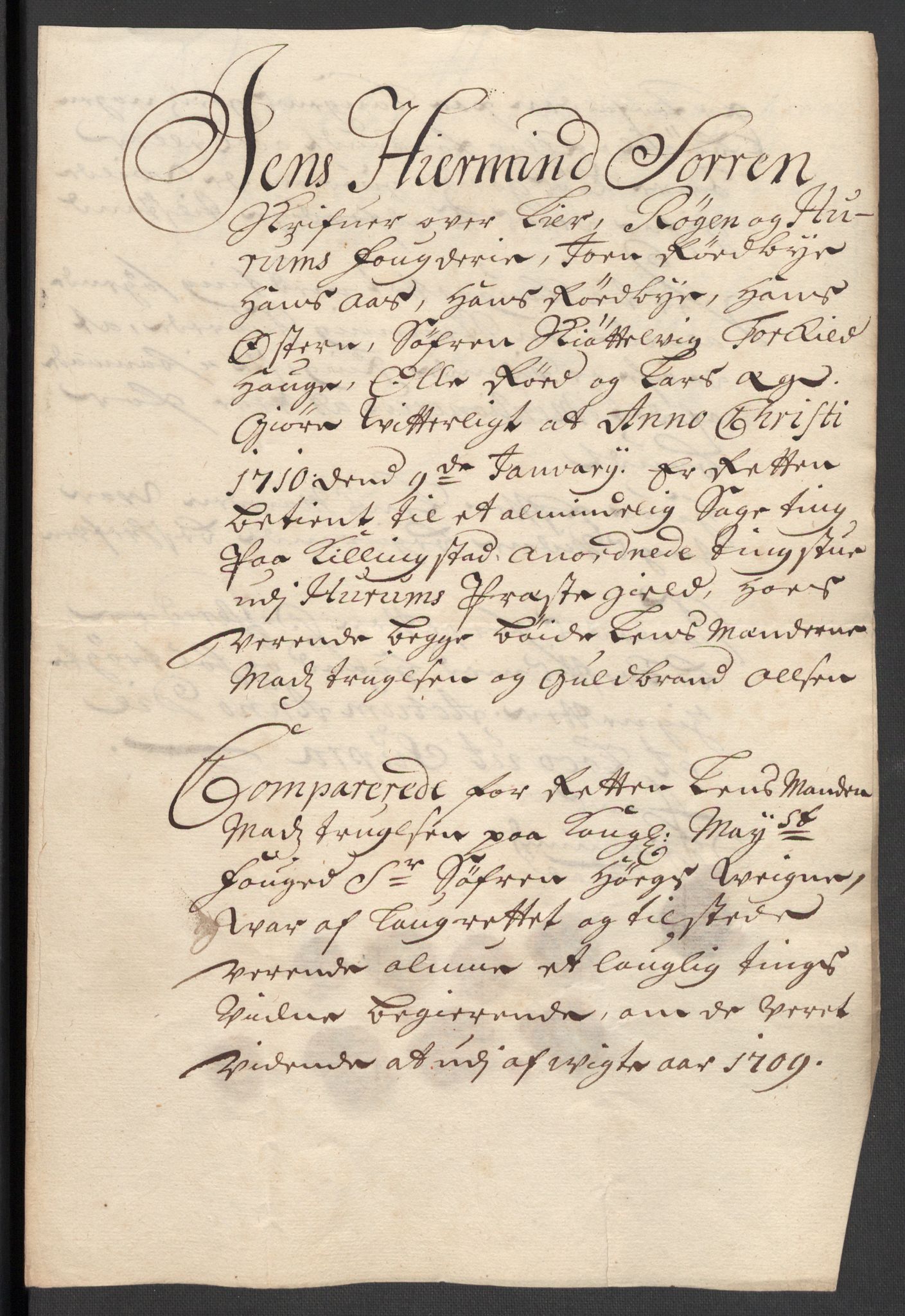 Rentekammeret inntil 1814, Reviderte regnskaper, Fogderegnskap, AV/RA-EA-4092/R31/L1703: Fogderegnskap Hurum, Røyken, Eiker, Lier og Buskerud, 1709, s. 27