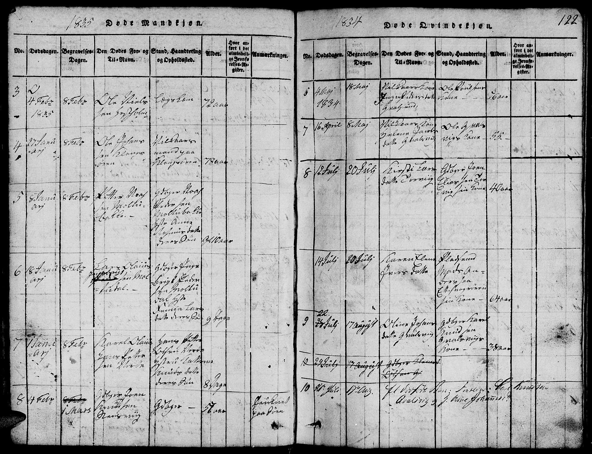 Ministerialprotokoller, klokkerbøker og fødselsregistre - Møre og Romsdal, SAT/A-1454/507/L0078: Klokkerbok nr. 507C01, 1816-1840, s. 122