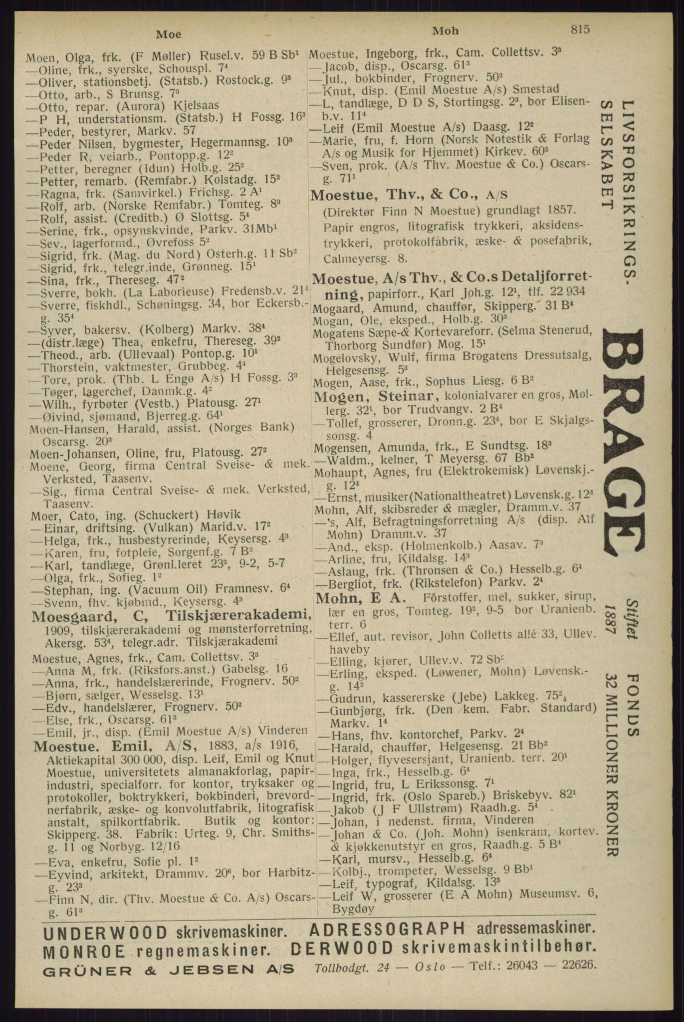 Kristiania/Oslo adressebok, PUBL/-, 1929, s. 815