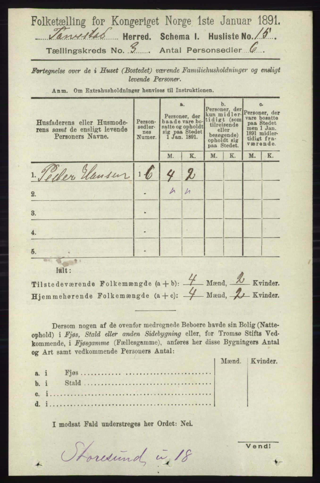 RA, Folketelling 1891 for 1152 Torvastad herred, 1891, s. 885