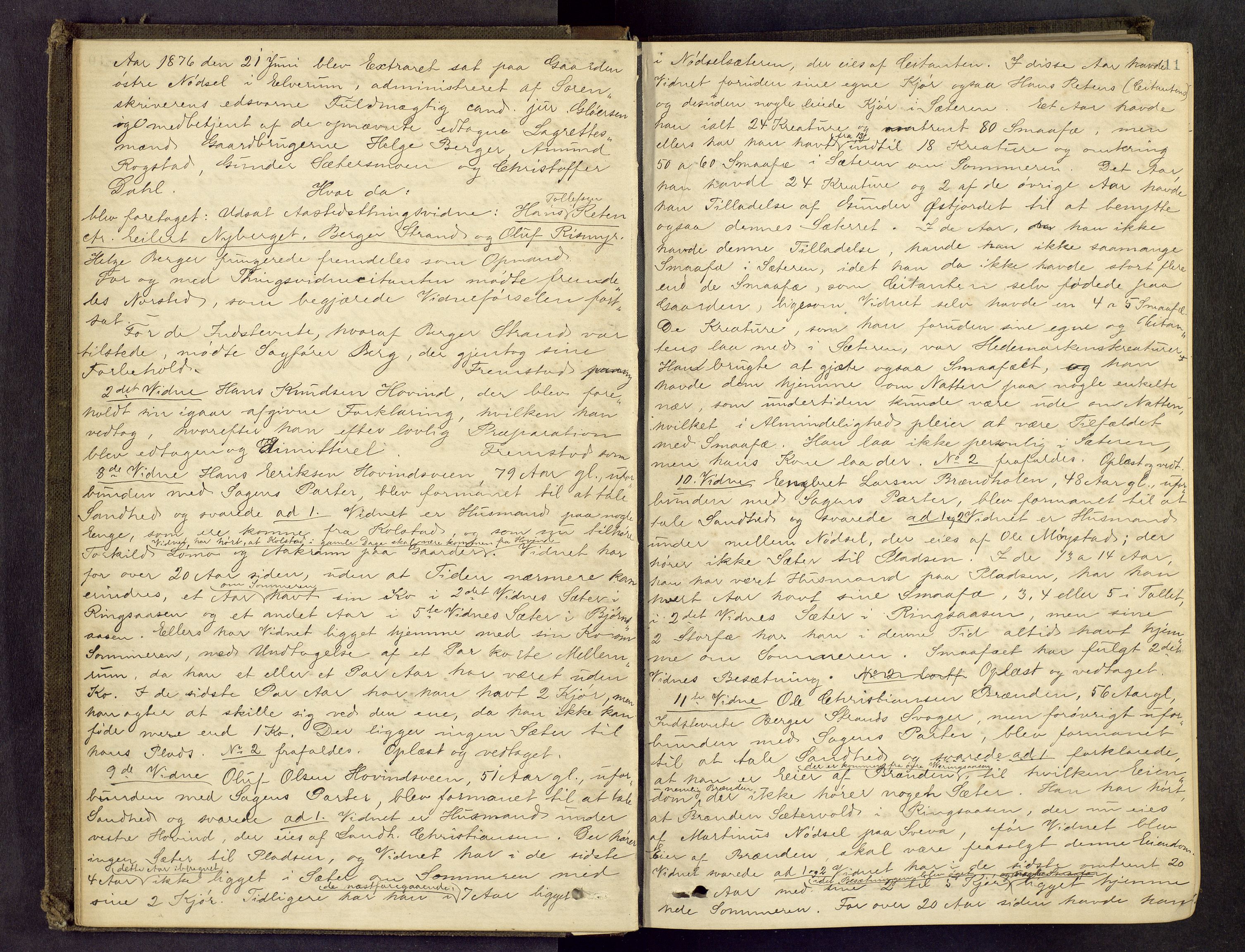 Sør-Østerdal sorenskriveri, AV/SAH-TING-018/G/Gc/L0013: Ekstrarettsprotokoll, 1876-1878, s. 10b-11a