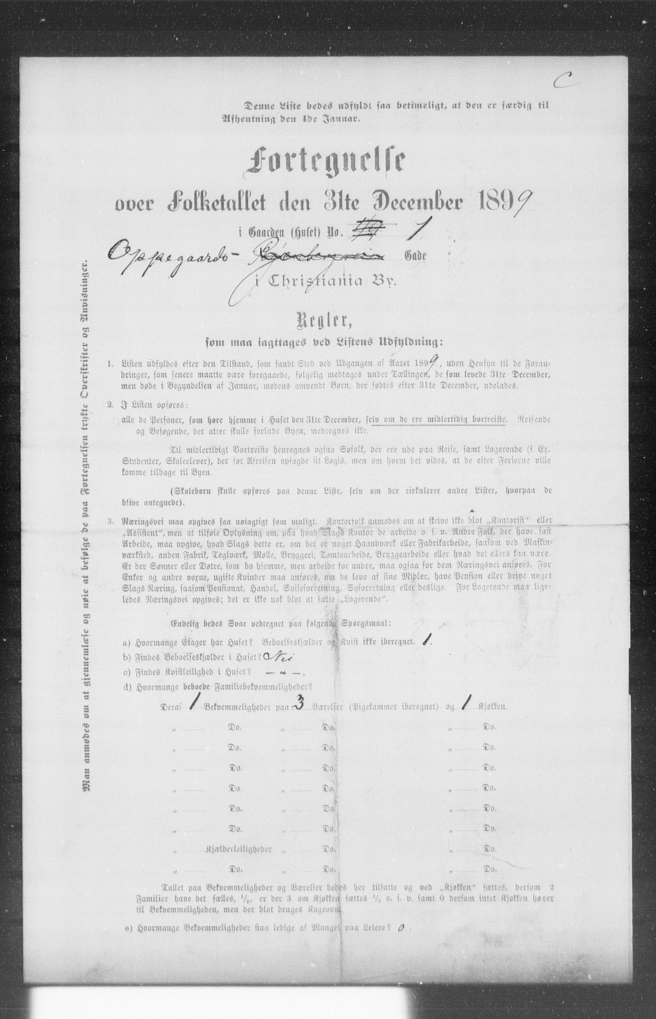 OBA, Kommunal folketelling 31.12.1899 for Kristiania kjøpstad, 1899, s. 9845
