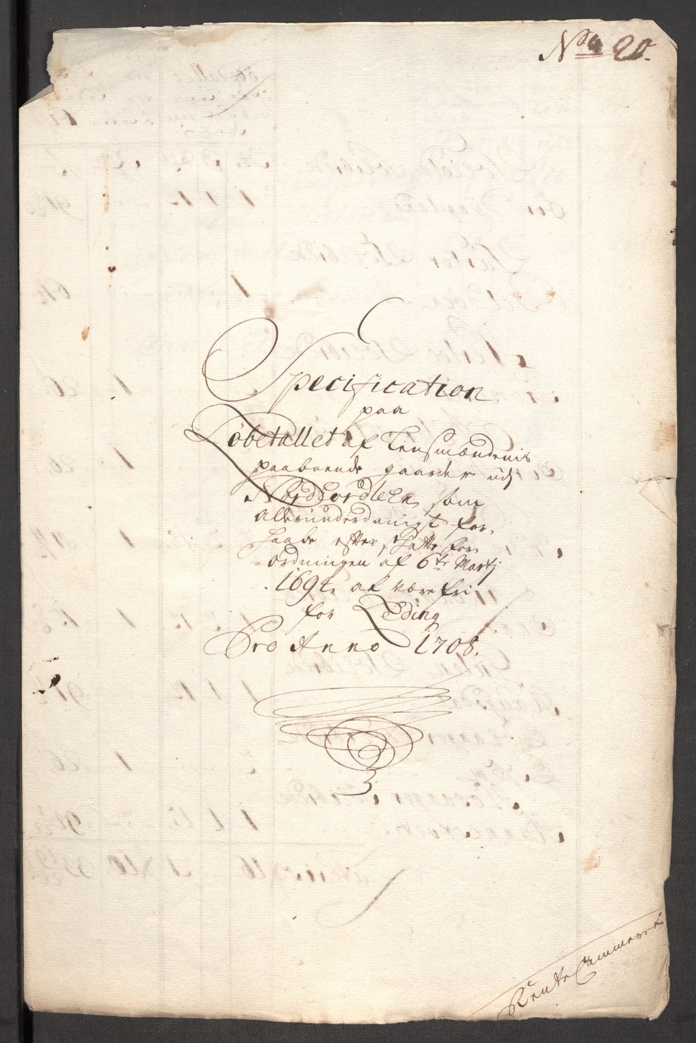 Rentekammeret inntil 1814, Reviderte regnskaper, Fogderegnskap, RA/EA-4092/R51/L3189: Fogderegnskap Nordhordland og Voss, 1708, s. 373
