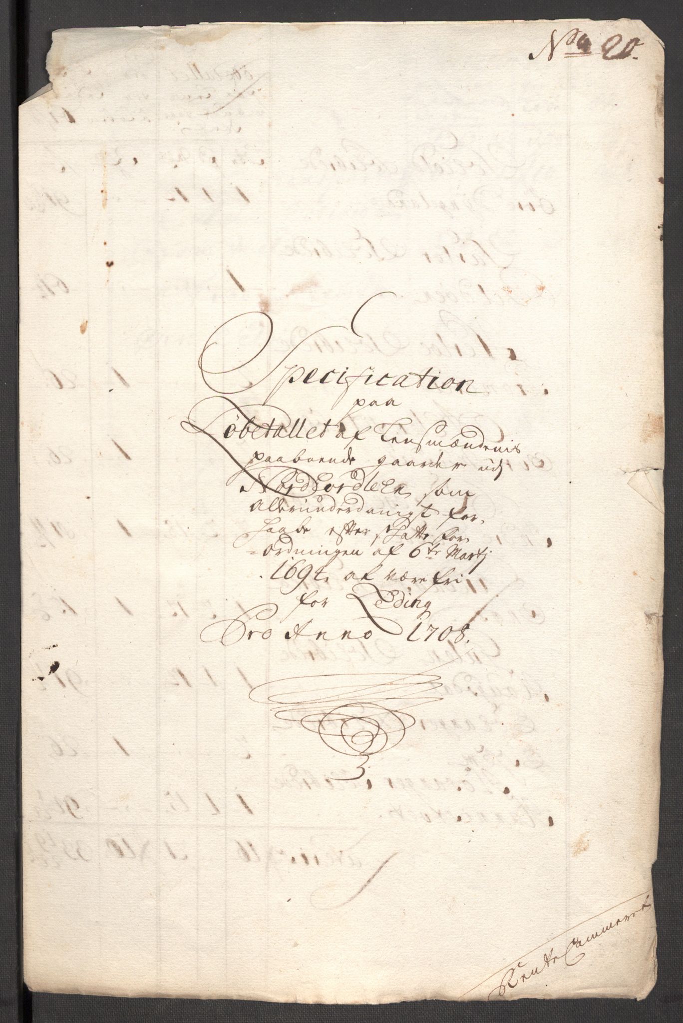 Rentekammeret inntil 1814, Reviderte regnskaper, Fogderegnskap, AV/RA-EA-4092/R51/L3189: Fogderegnskap Nordhordland og Voss, 1708, s. 373