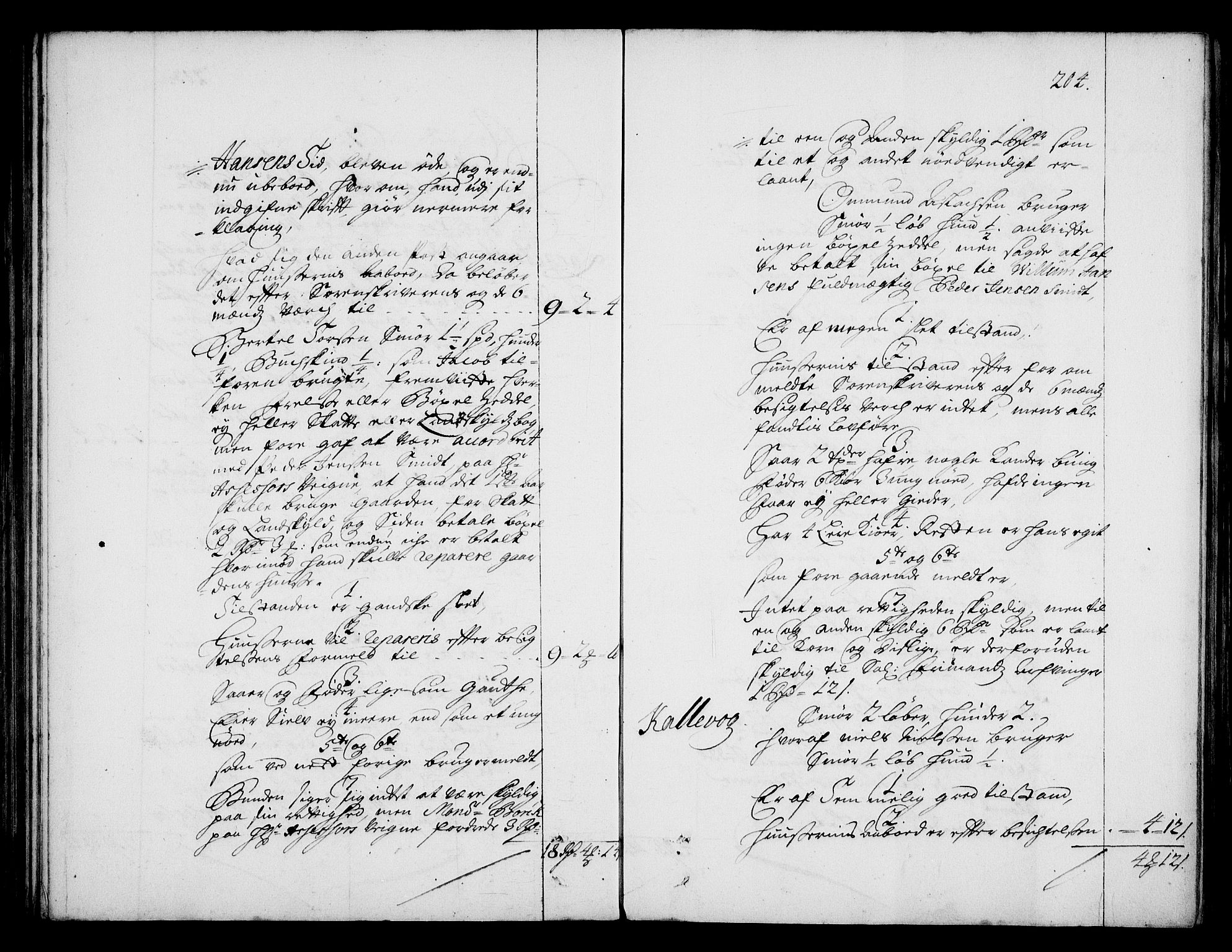 Rentekammeret inntil 1814, Realistisk ordnet avdeling, AV/RA-EA-4070/On/L0003: [Jj 4]: Kommisjonsforretning over Vilhelm Hanssøns forpaktning av Halsnøy klosters gods, 1712-1722, s. 203b-204a