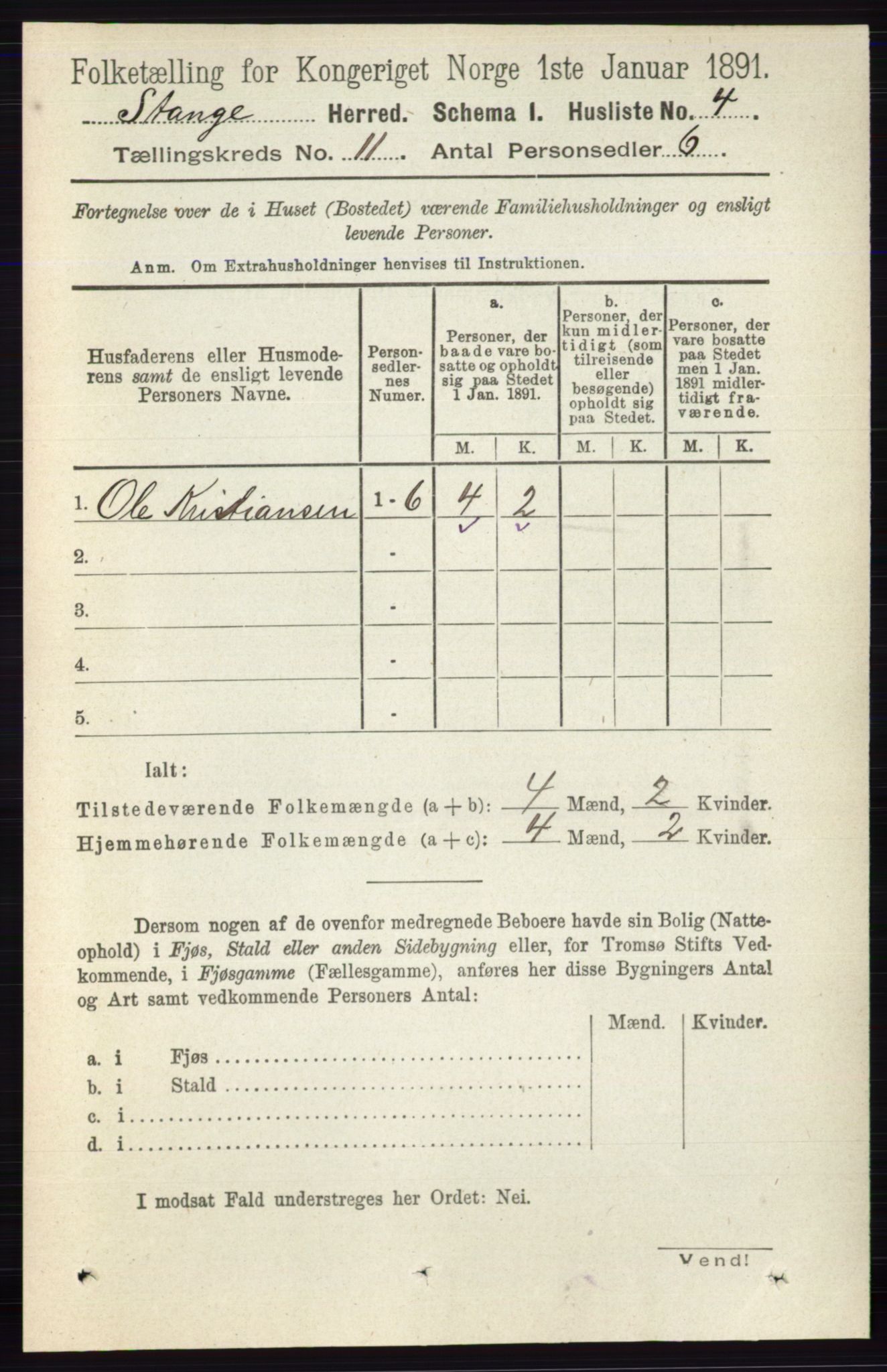 RA, Folketelling 1891 for 0417 Stange herred, 1891, s. 7434