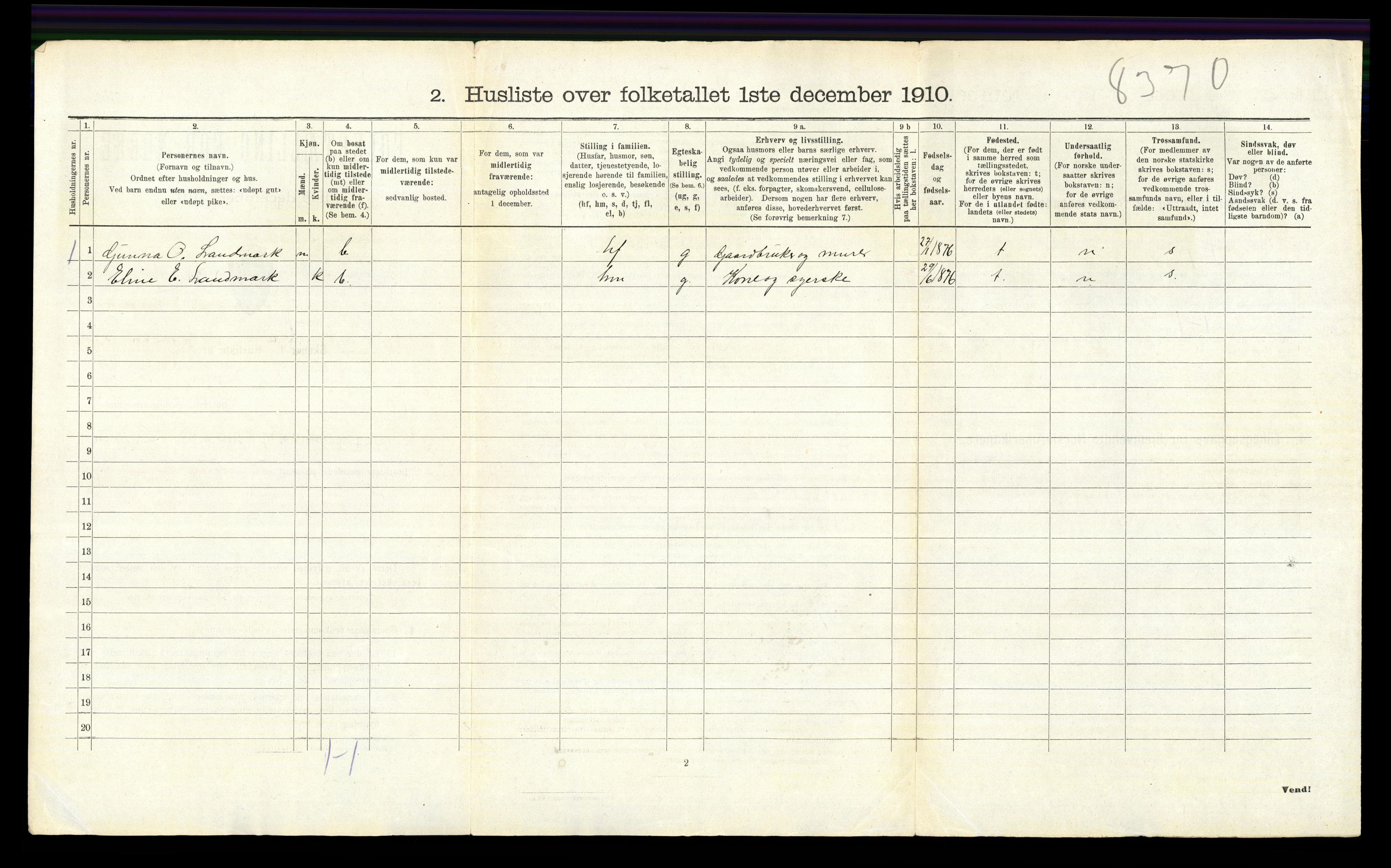 RA, Folketelling 1910 for 0542 Nord-Aurdal herred, 1910, s. 588