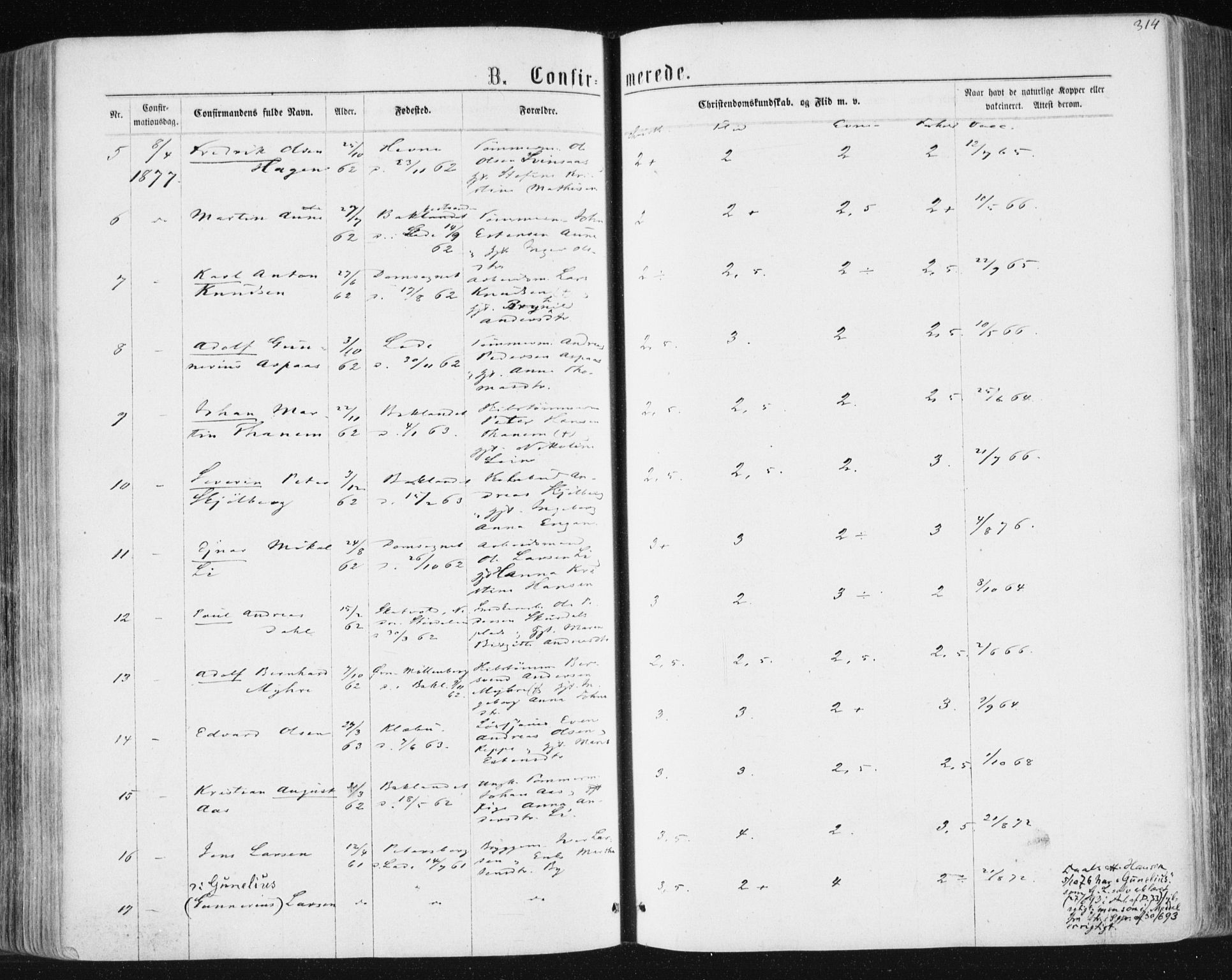 Ministerialprotokoller, klokkerbøker og fødselsregistre - Sør-Trøndelag, AV/SAT-A-1456/604/L0186: Ministerialbok nr. 604A07, 1866-1877, s. 314