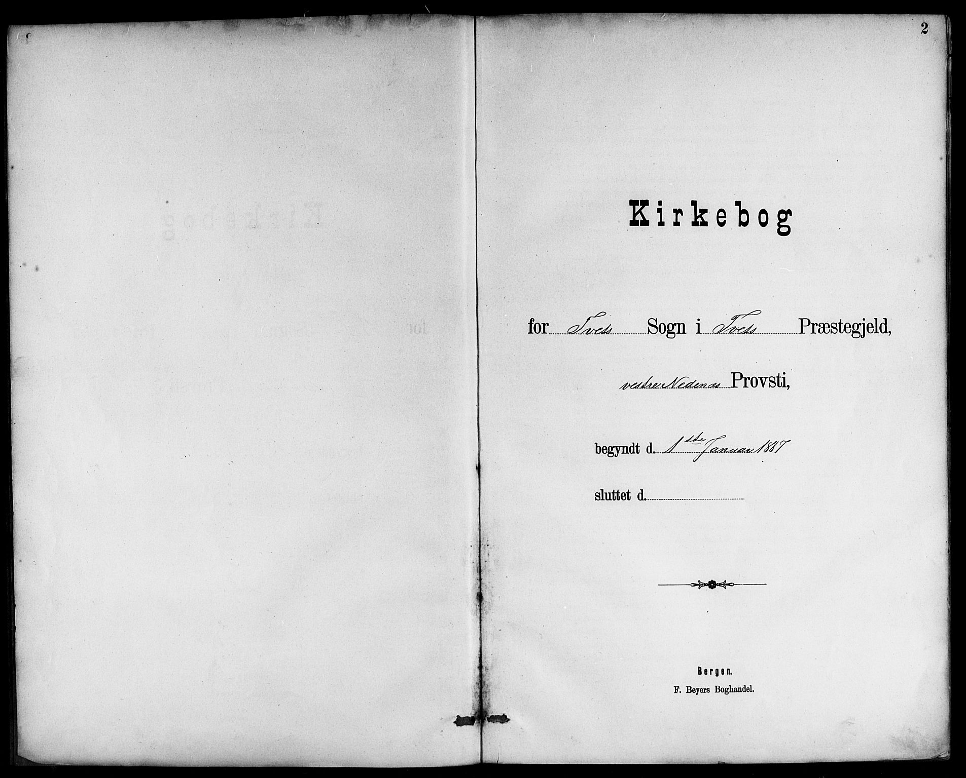 Tveit sokneprestkontor, SAK/1111-0043/F/Fb/L0004: Klokkerbok nr. B 4, 1887-1914, s. 2