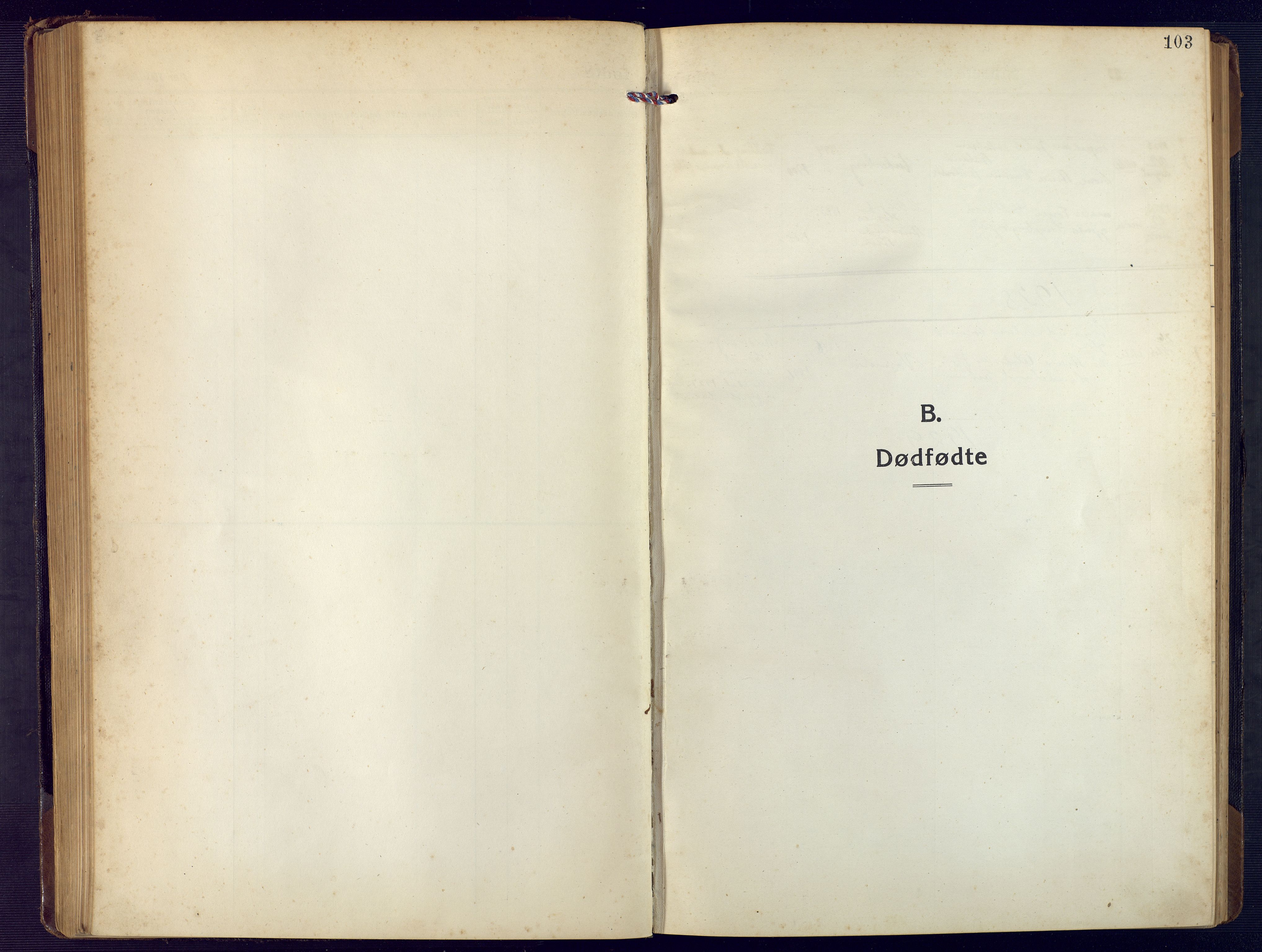 Åseral sokneprestkontor, AV/SAK-1111-0051/F/Fb/L0004: Klokkerbok nr. B 4, 1920-1946, s. 103
