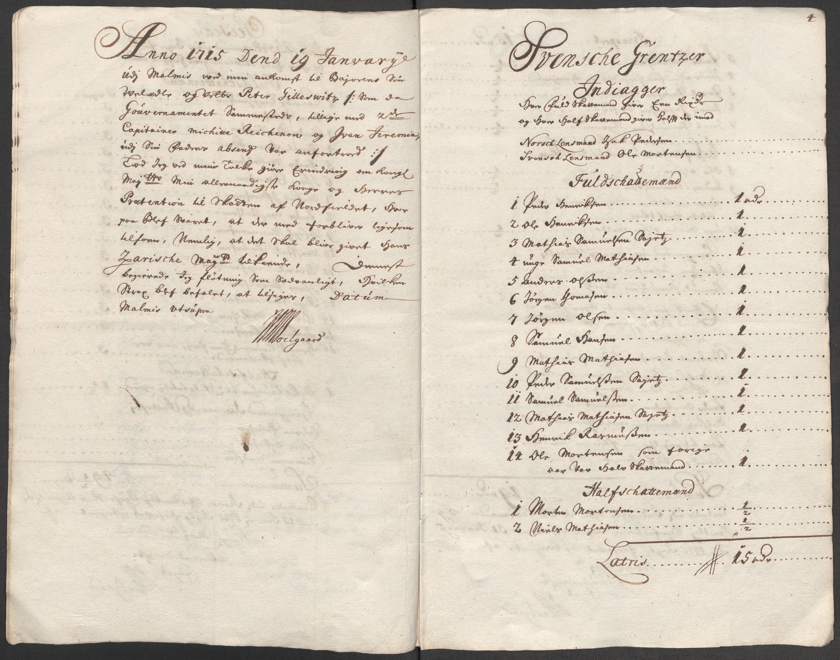 Rentekammeret inntil 1814, Reviderte regnskaper, Fogderegnskap, AV/RA-EA-4092/R69/L4856: Fogderegnskap Finnmark/Vardøhus, 1713-1715, s. 392