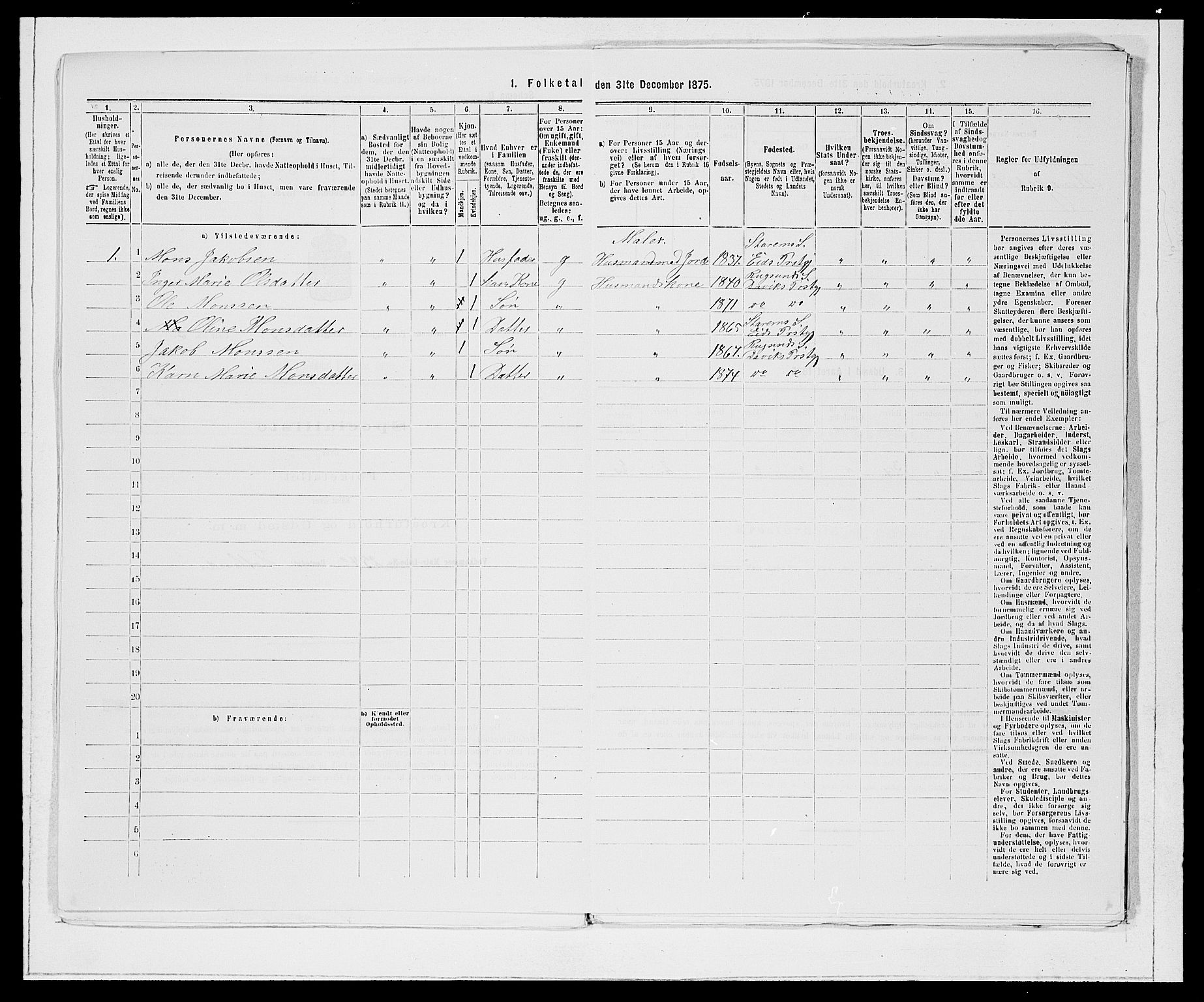 SAB, Folketelling 1875 for 1442P Davik prestegjeld, 1875, s. 890