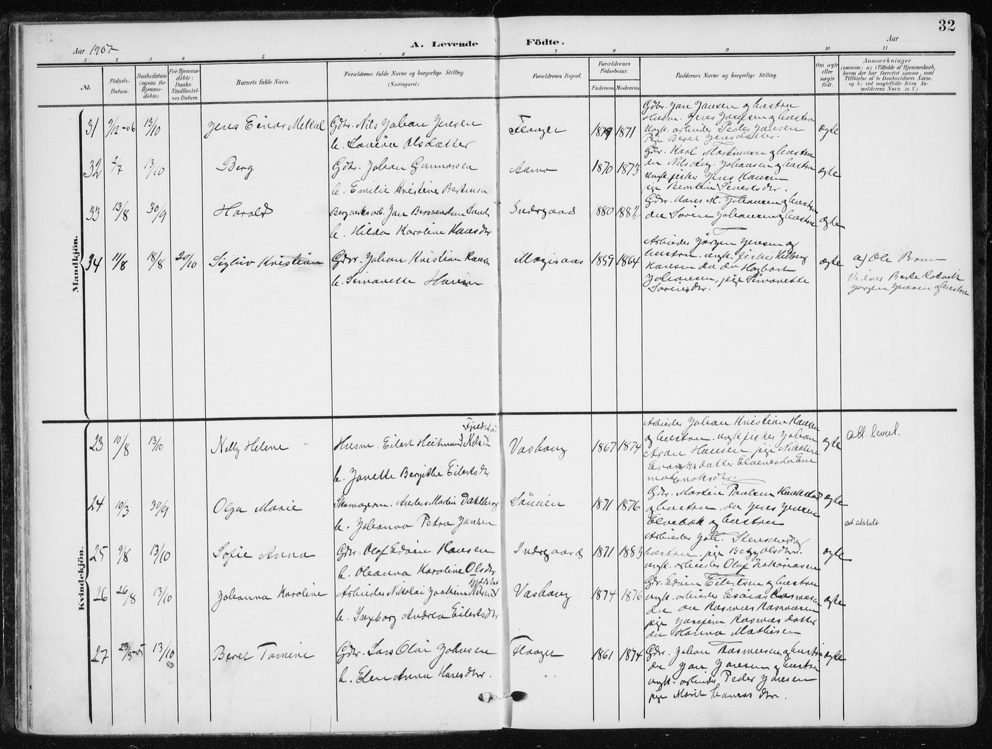 Salangen sokneprestembete, AV/SATØ-S-1324/H/Ha/L0002kirke: Ministerialbok nr. 2, 1902-1911, s. 32