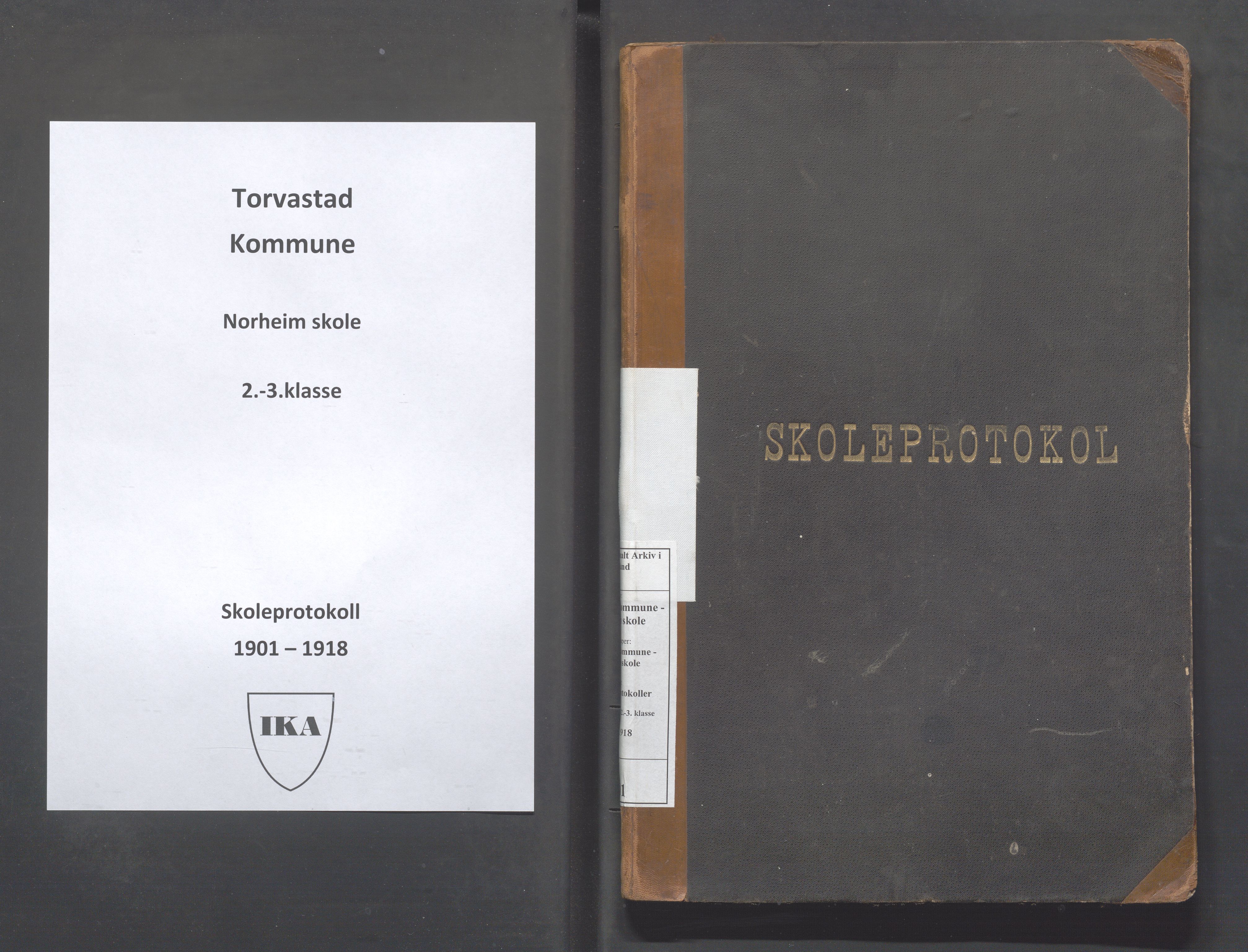 Torvastad kommune - Norheim skole, IKAR/K-101337/F/L0001: Skoleprotokoll 2.-3. klasse, 1901-1918