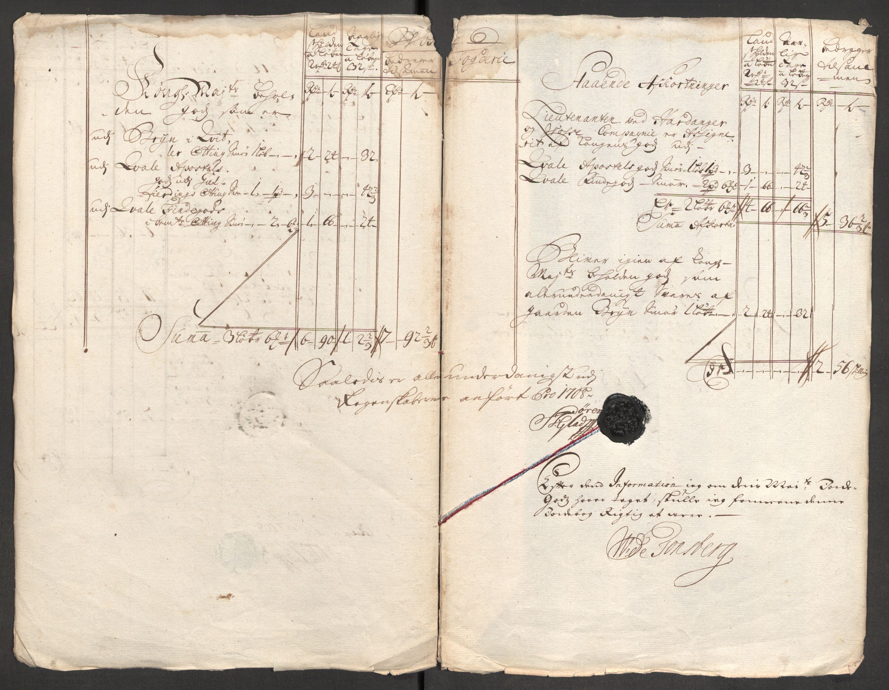 Rentekammeret inntil 1814, Reviderte regnskaper, Fogderegnskap, RA/EA-4092/R51/L3189: Fogderegnskap Nordhordland og Voss, 1708, s. 46