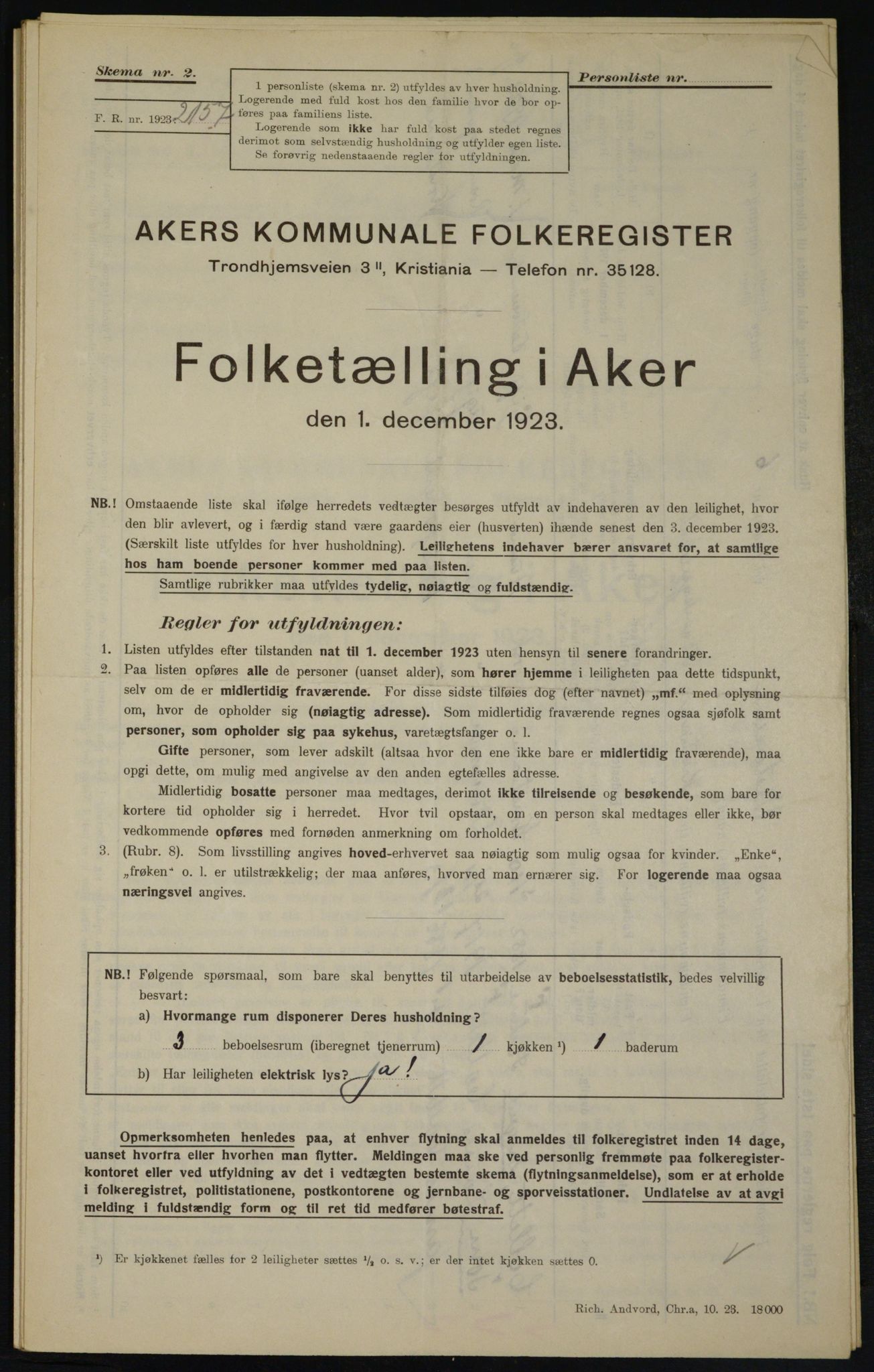 , Kommunal folketelling 1.12.1923 for Aker, 1923, s. 21919