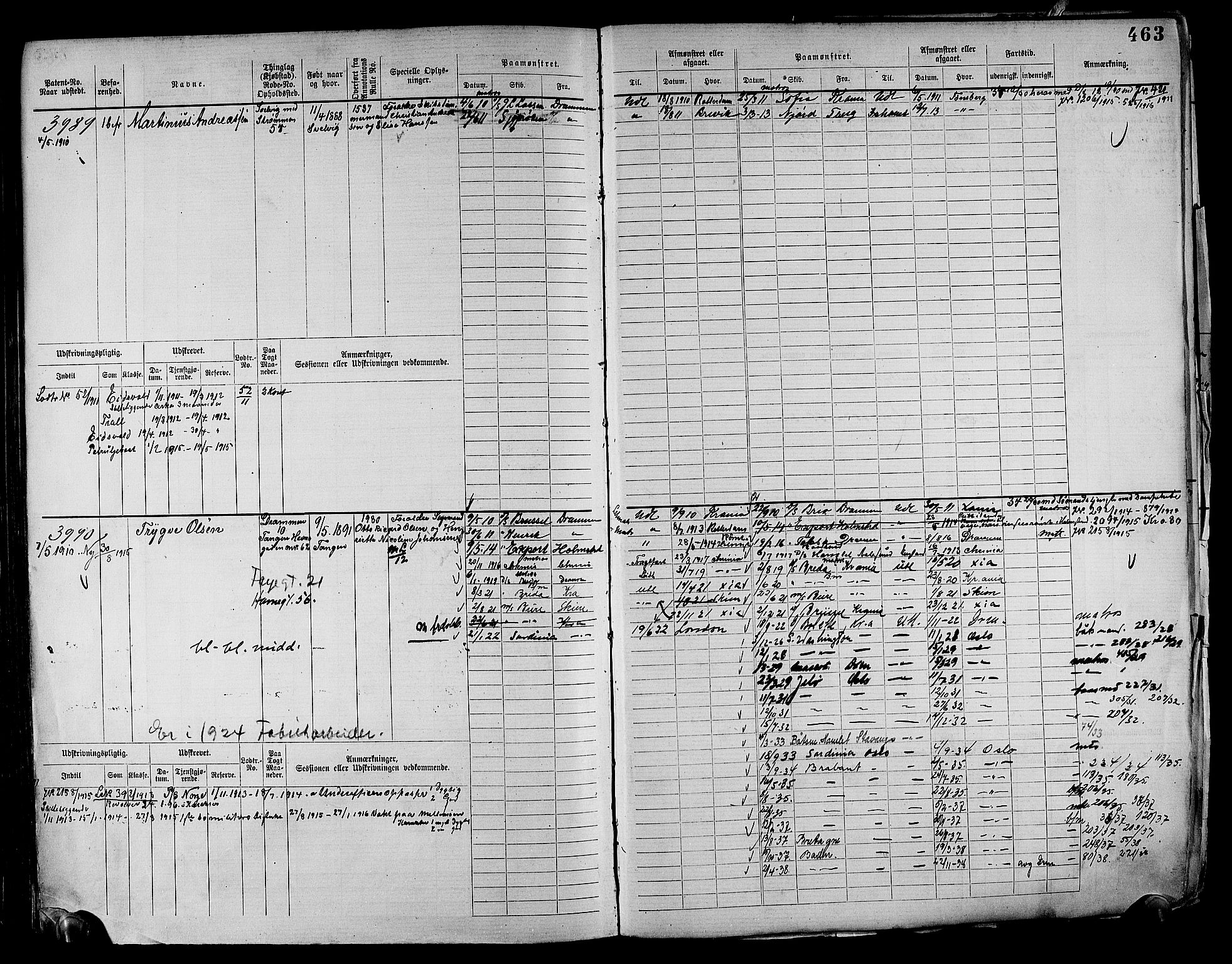 Drammen innrulleringsdistrikt, AV/SAKO-A-781/F/Fc/L0004: Hovedrulle, 1885, s. 469