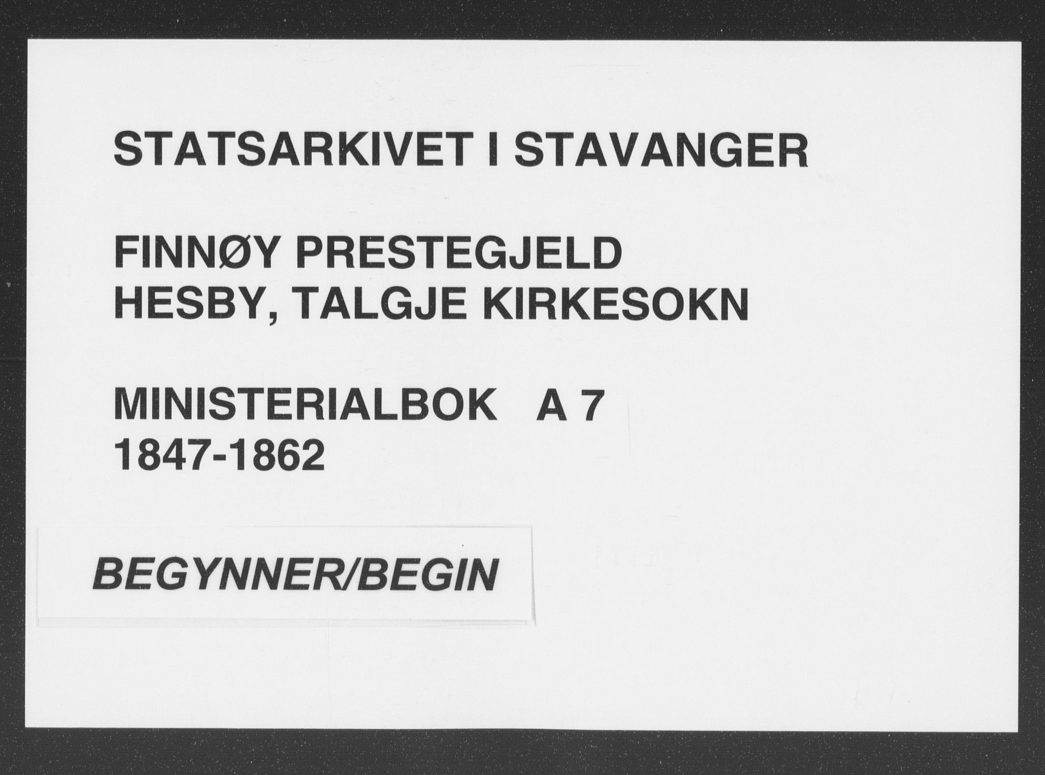Finnøy sokneprestkontor, AV/SAST-A-101825/H/Ha/Haa/L0007: Ministerialbok nr. A 7, 1847-1862
