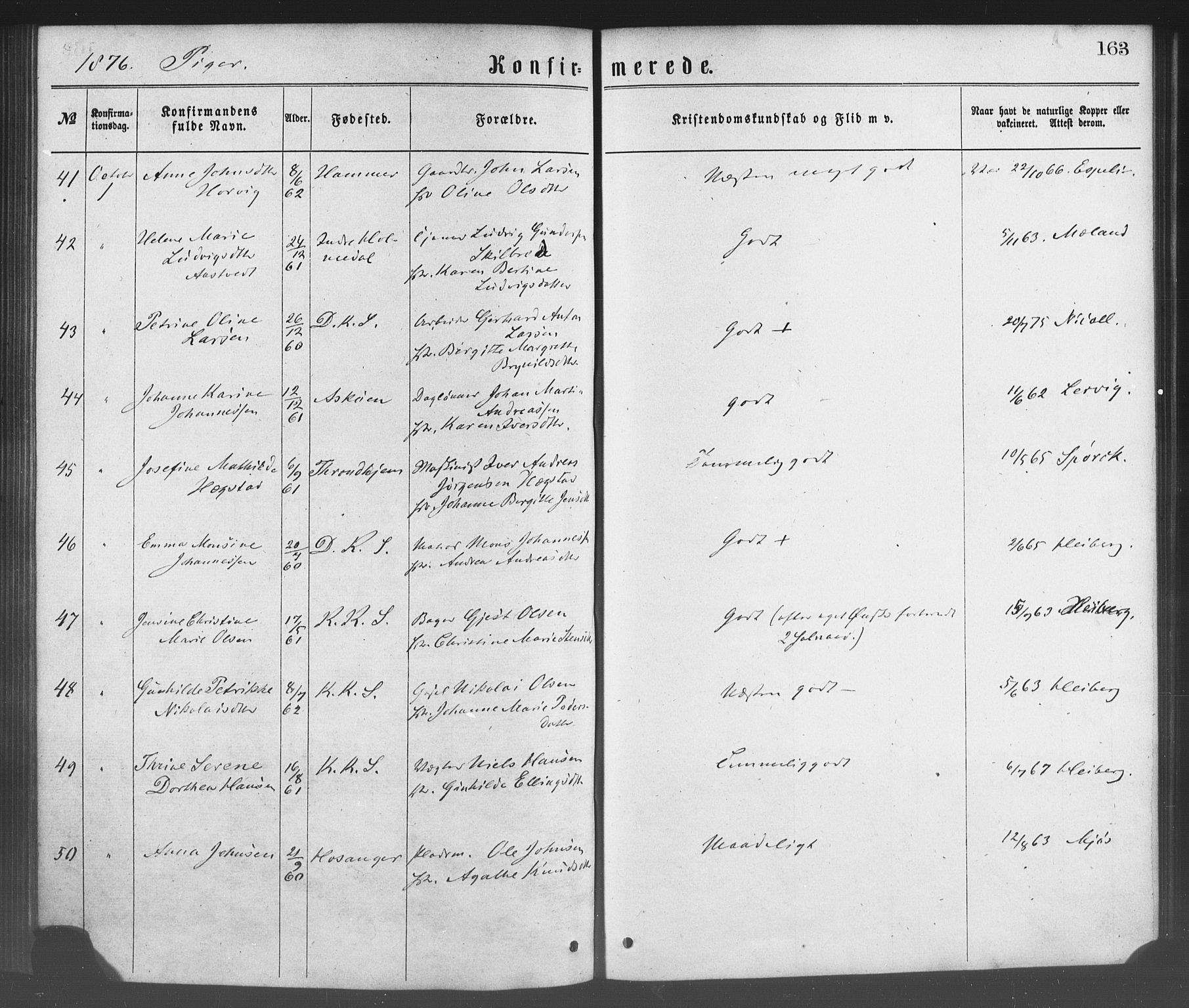 Korskirken sokneprestembete, SAB/A-76101/H/Haa/L0028: Ministerialbok nr. C 4, 1868-1879, s. 163