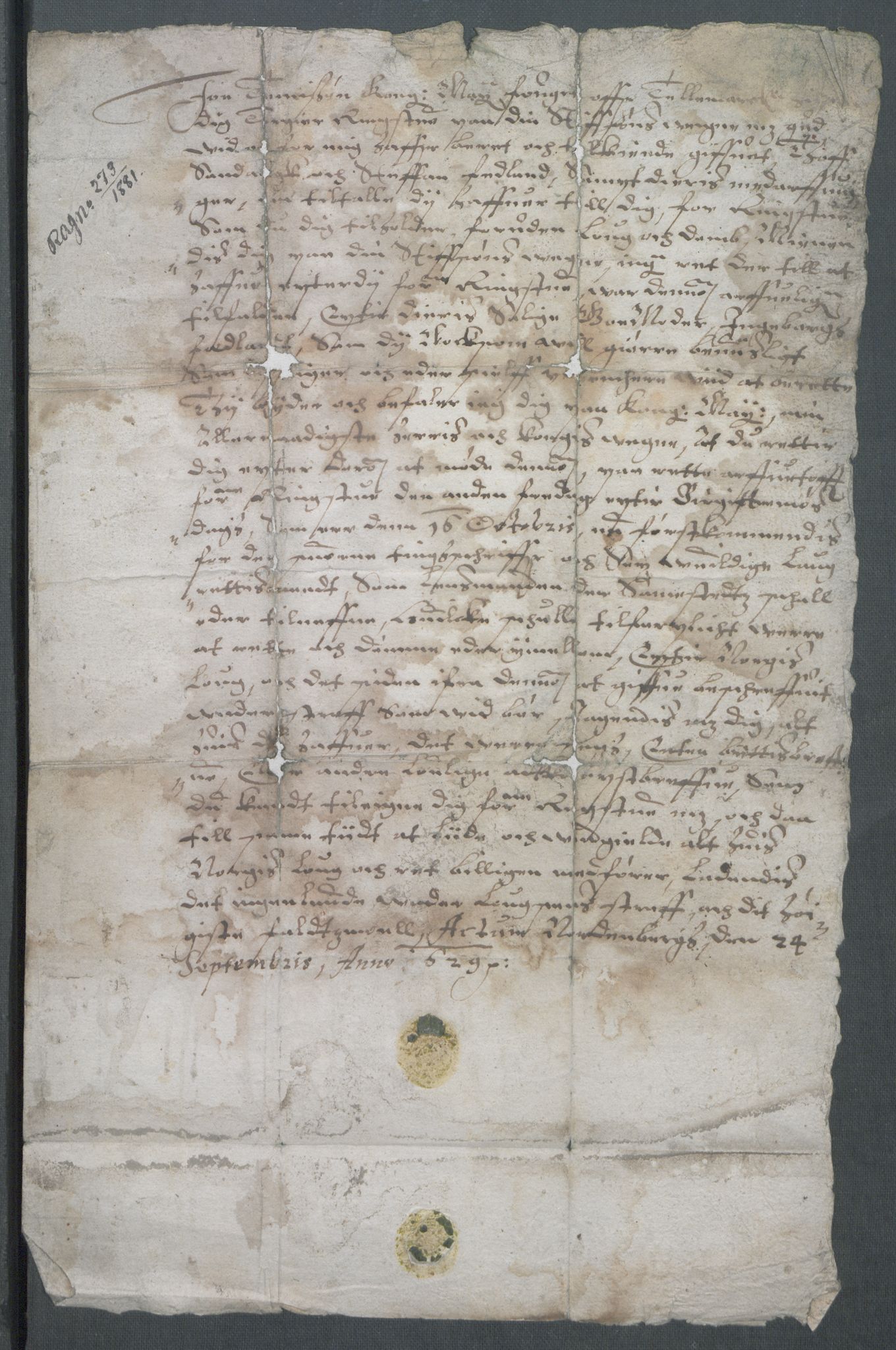 Riksarkivets diplomsamling, AV/RA-EA-5965/F02/L0138: Dokumenter, 1629, s. 78