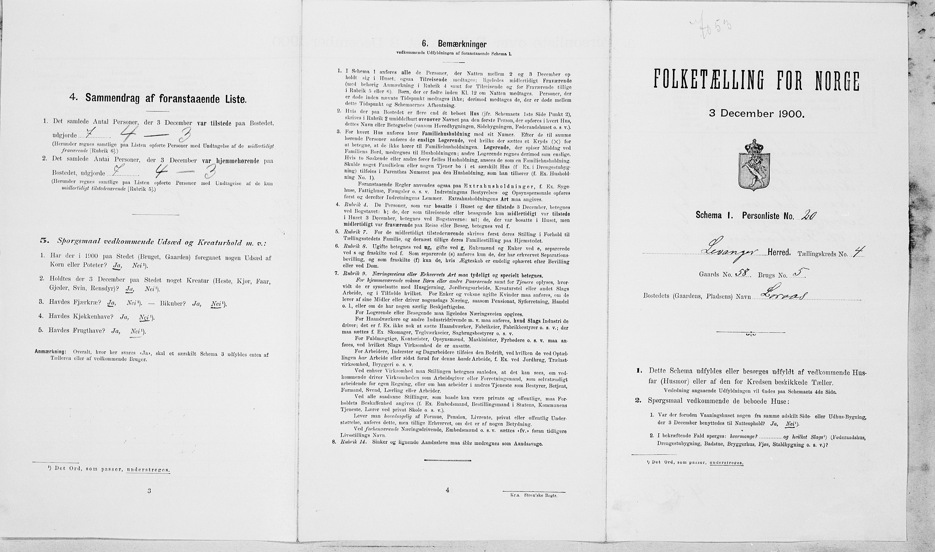 SAT, Folketelling 1900 for 1720 Levanger herred, 1900, s. 647