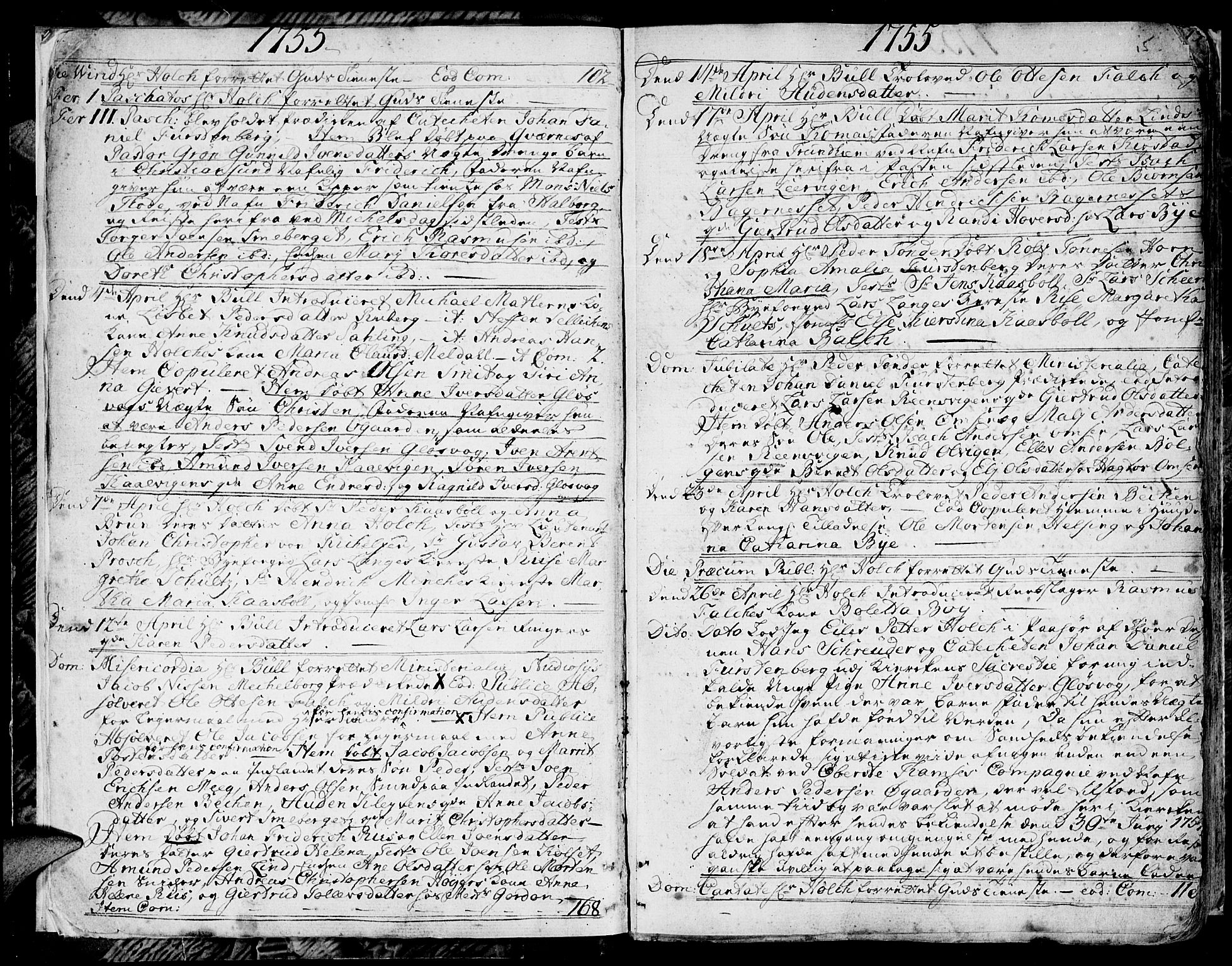 Ministerialprotokoller, klokkerbøker og fødselsregistre - Møre og Romsdal, AV/SAT-A-1454/572/L0840: Ministerialbok nr. 572A03, 1754-1784, s. 14-15