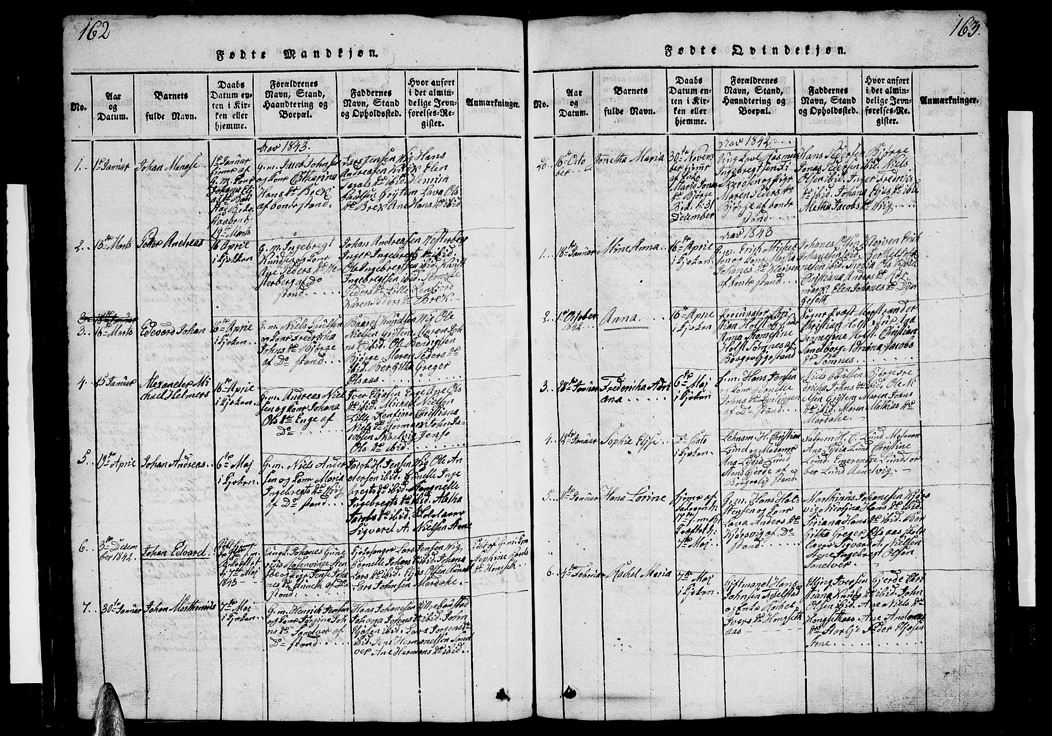 Ministerialprotokoller, klokkerbøker og fødselsregistre - Nordland, AV/SAT-A-1459/812/L0186: Klokkerbok nr. 812C04, 1820-1849, s. 162-163