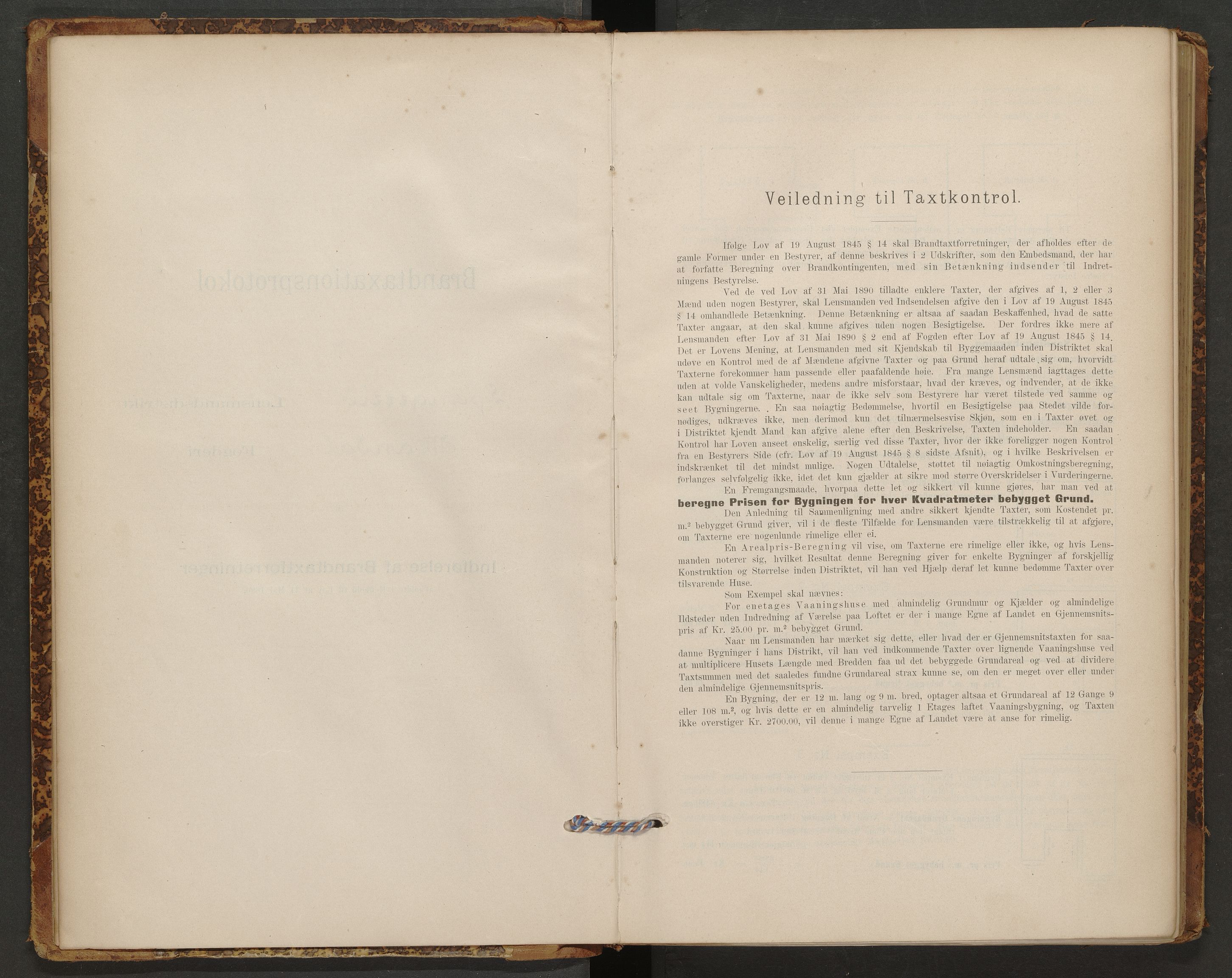 Norges Brannkasse Spangereid, AV/SAK-2241-0045/F/Fa/L0003: Branntakstprotokoll nr. 3, 1895-1907
