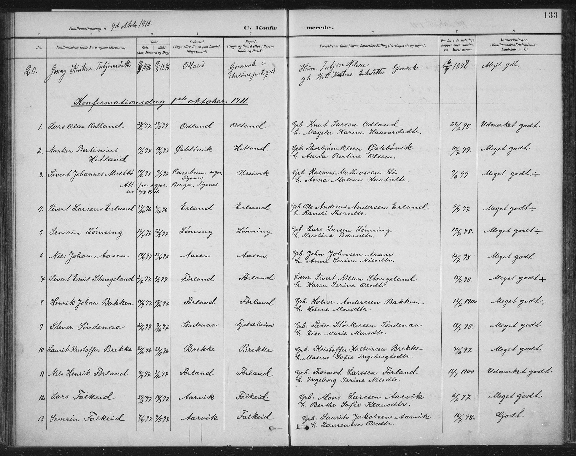 Tysvær sokneprestkontor, AV/SAST-A -101864/H/Ha/Haa/L0008: Ministerialbok nr. A 8, 1897-1918, s. 133