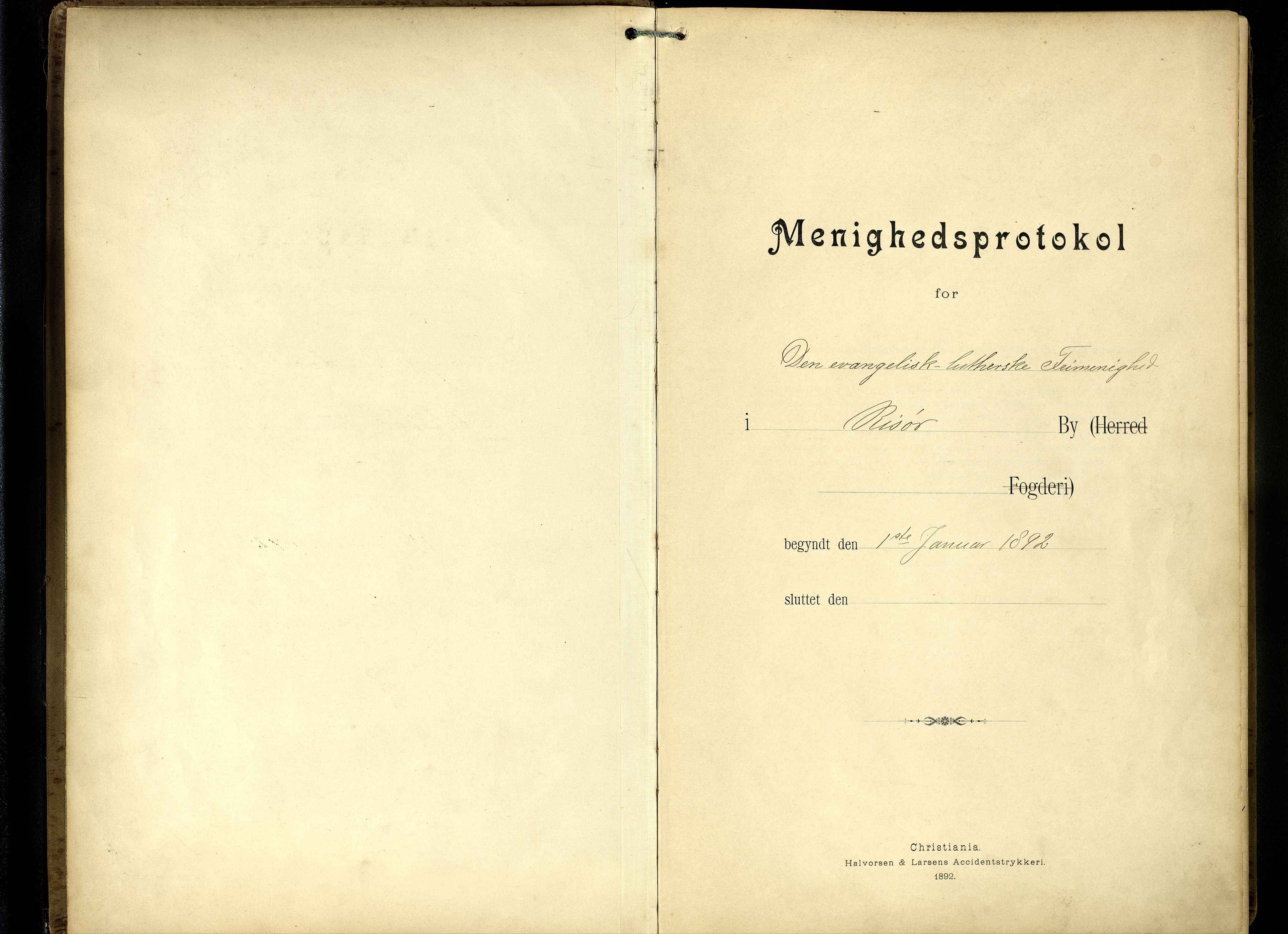 Den evangelisk-lutherske frimenighet, Risør, SAK/1292-0007/F/Fa/L0002: Dissenterprotokoll nr. F 18, 1892-1954