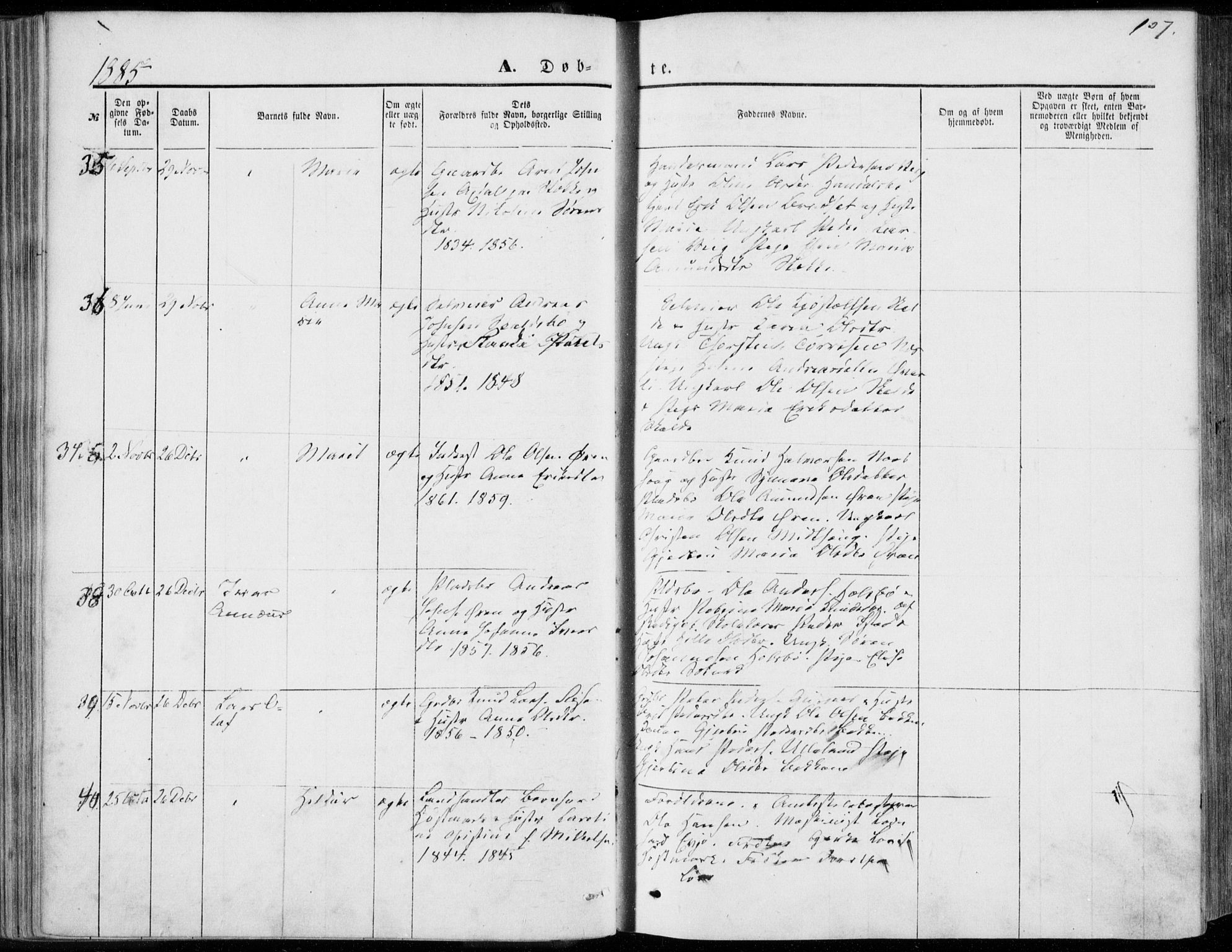 Ministerialprotokoller, klokkerbøker og fødselsregistre - Møre og Romsdal, SAT/A-1454/557/L0681: Ministerialbok nr. 557A03, 1869-1886, s. 107