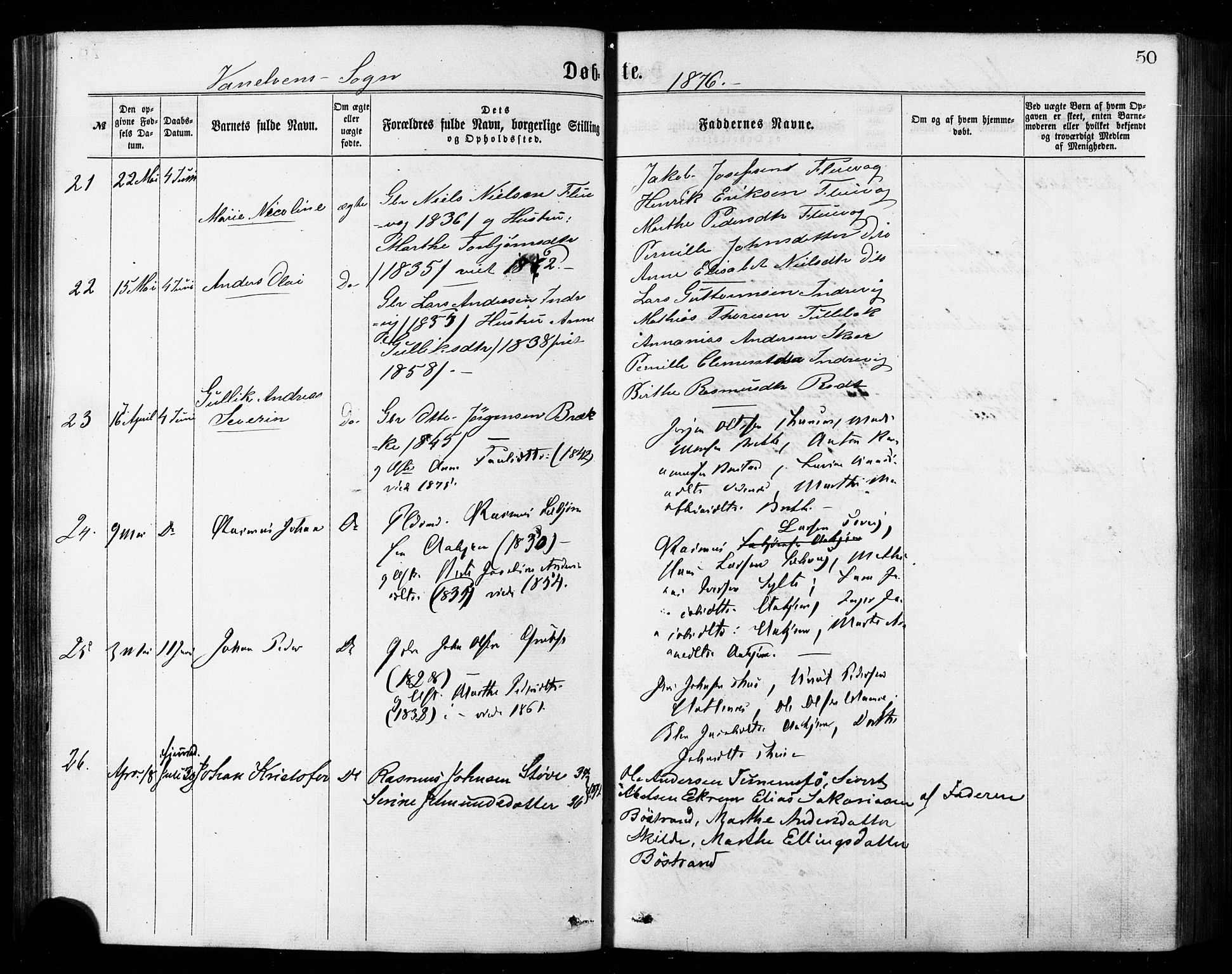 Ministerialprotokoller, klokkerbøker og fødselsregistre - Møre og Romsdal, AV/SAT-A-1454/501/L0007: Ministerialbok nr. 501A07, 1868-1884, s. 50